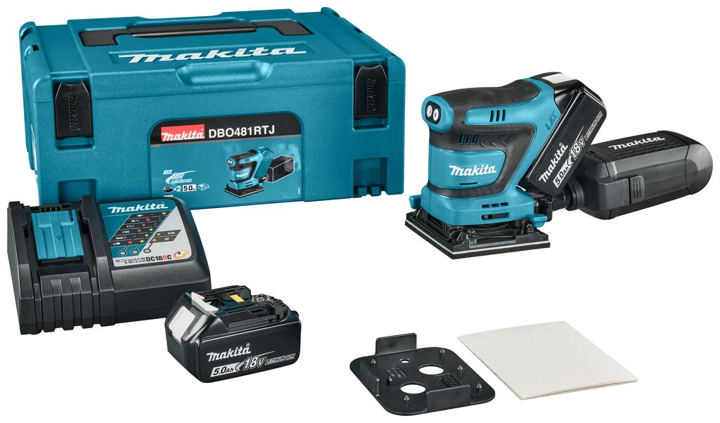 Makita DBO481RTJ 18V Handpalm vlakschuurmachine