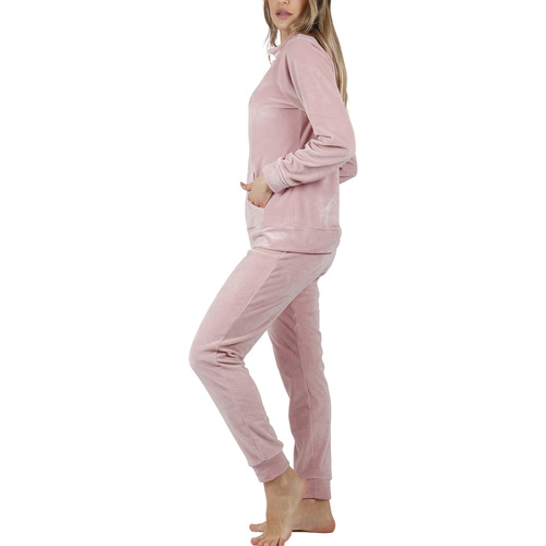 Admas - Pijama pantalón chaqueta con cremallera Soft Home Rosa