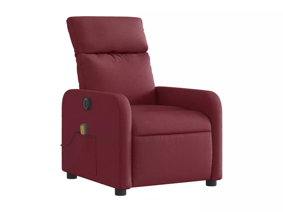 Fauteuil massant inclinable électrique Rouge bordeaux Tissu