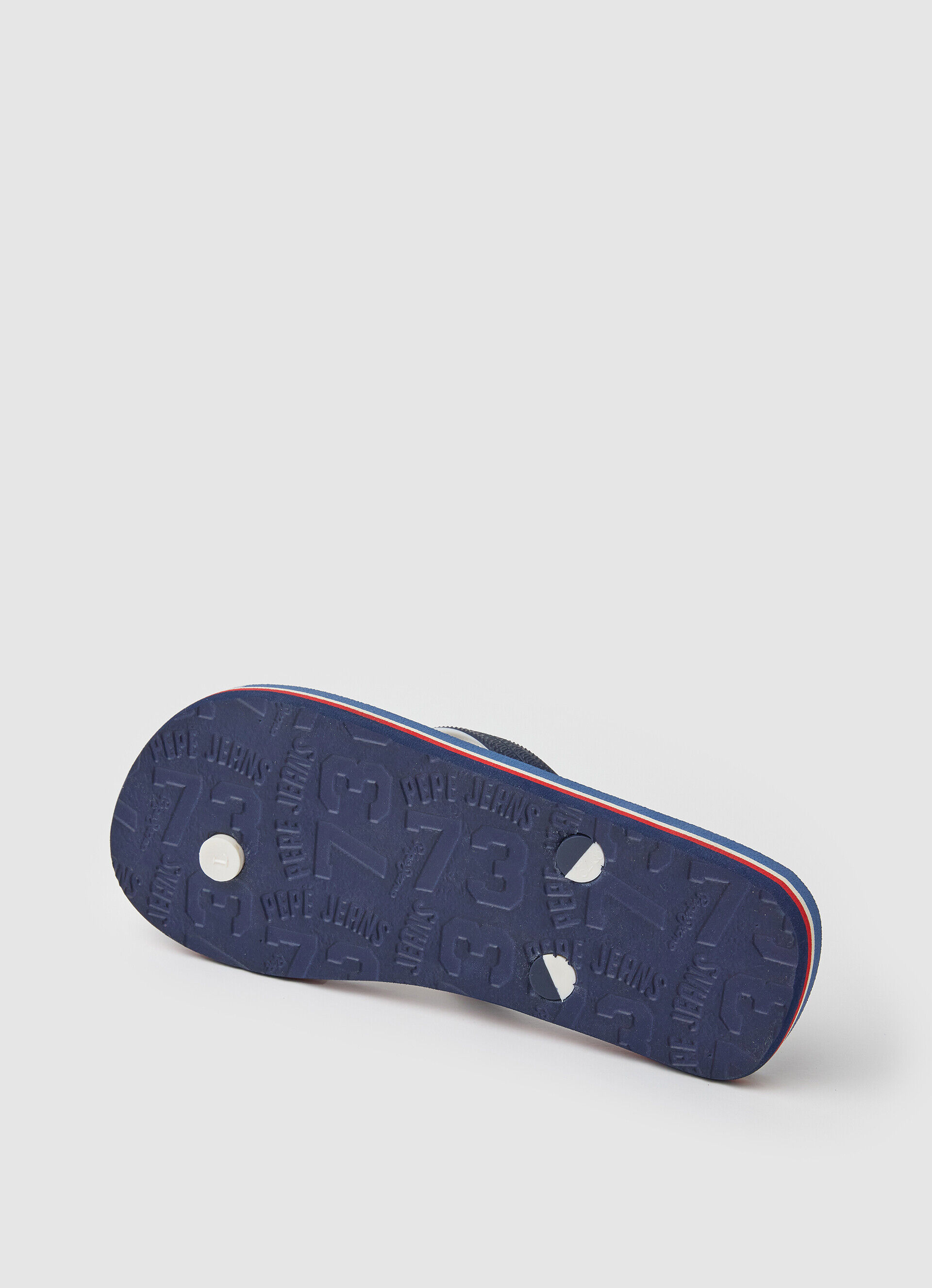 Chinelo de dedo com estampa de bandeira de praia - azul marinho