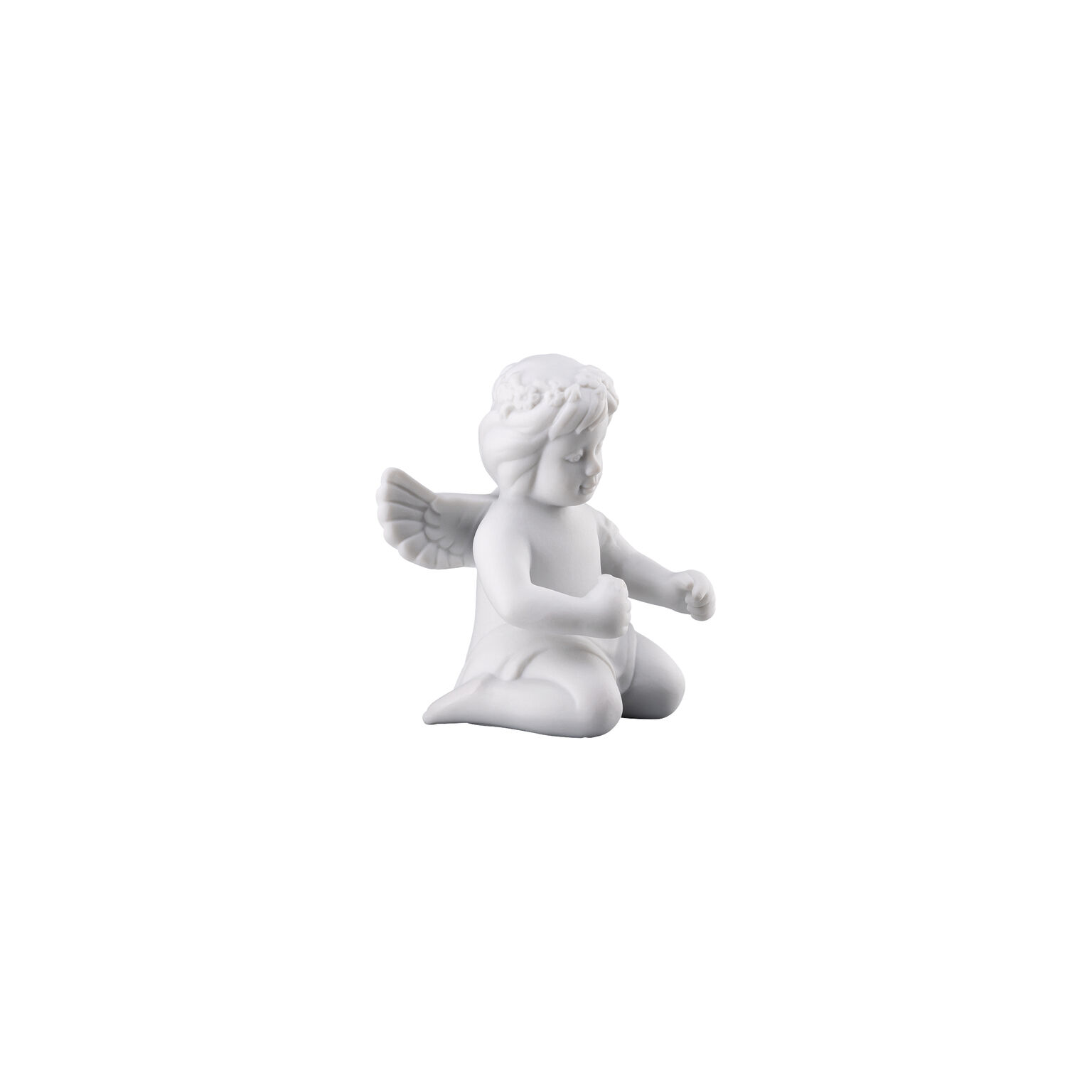 Angels Weiss matt Engel mit Blumenkranz