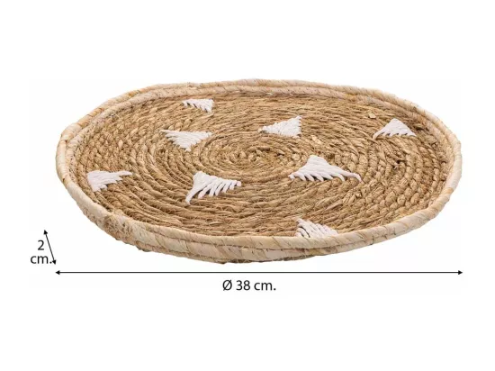 Set de table tressé blanc d38x2h