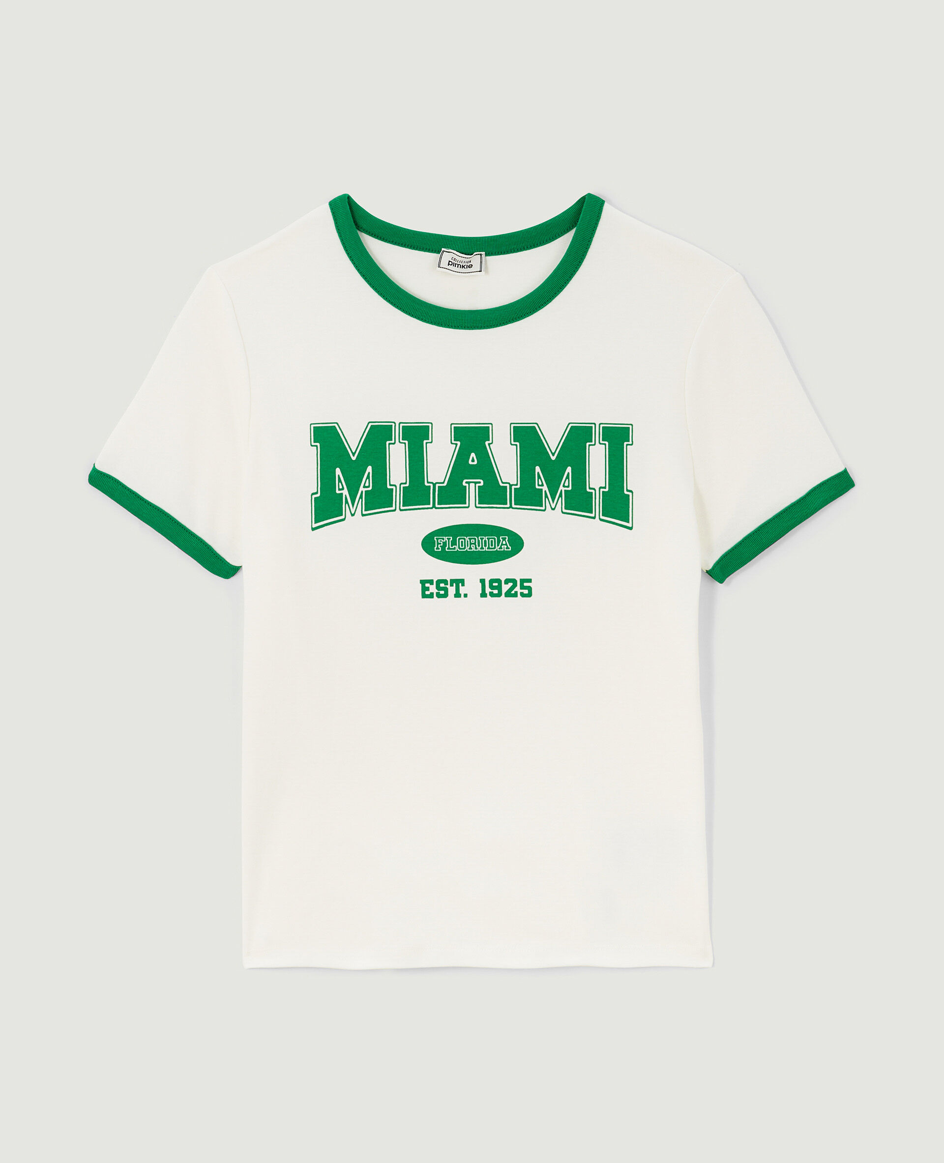 T-shirt manches courtes avec bords contrastés - Blanc