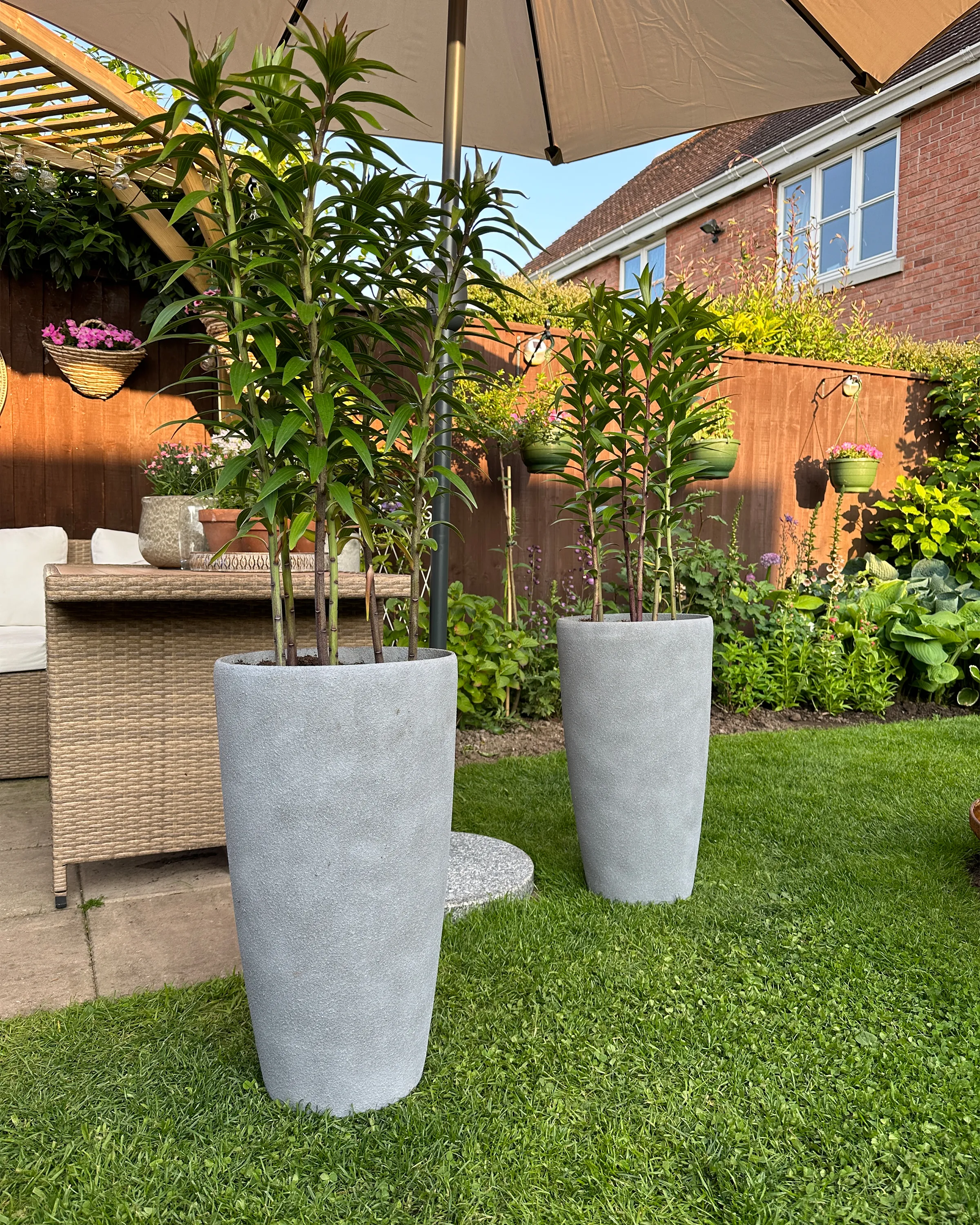 Set van 2 bloempotten ABDERA 31 cm Grijs