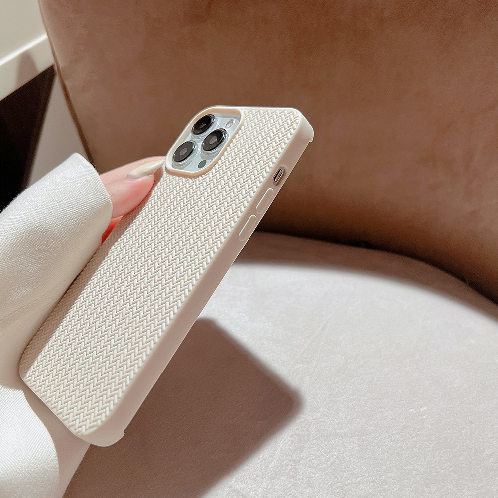 iPhone 14 Pro Max Gummi Case Schutzhülle Chevron Design - Beige