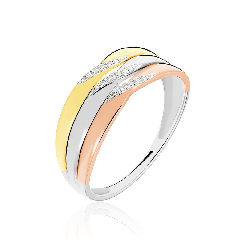 Bague Nesibe Or Tricolore Diamant