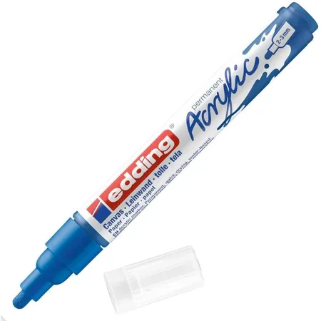 edding 5100 Acrylmarker medium - blau - 1 Acrylstift wasserfest - mittlere Rundspitze 2-3 mm