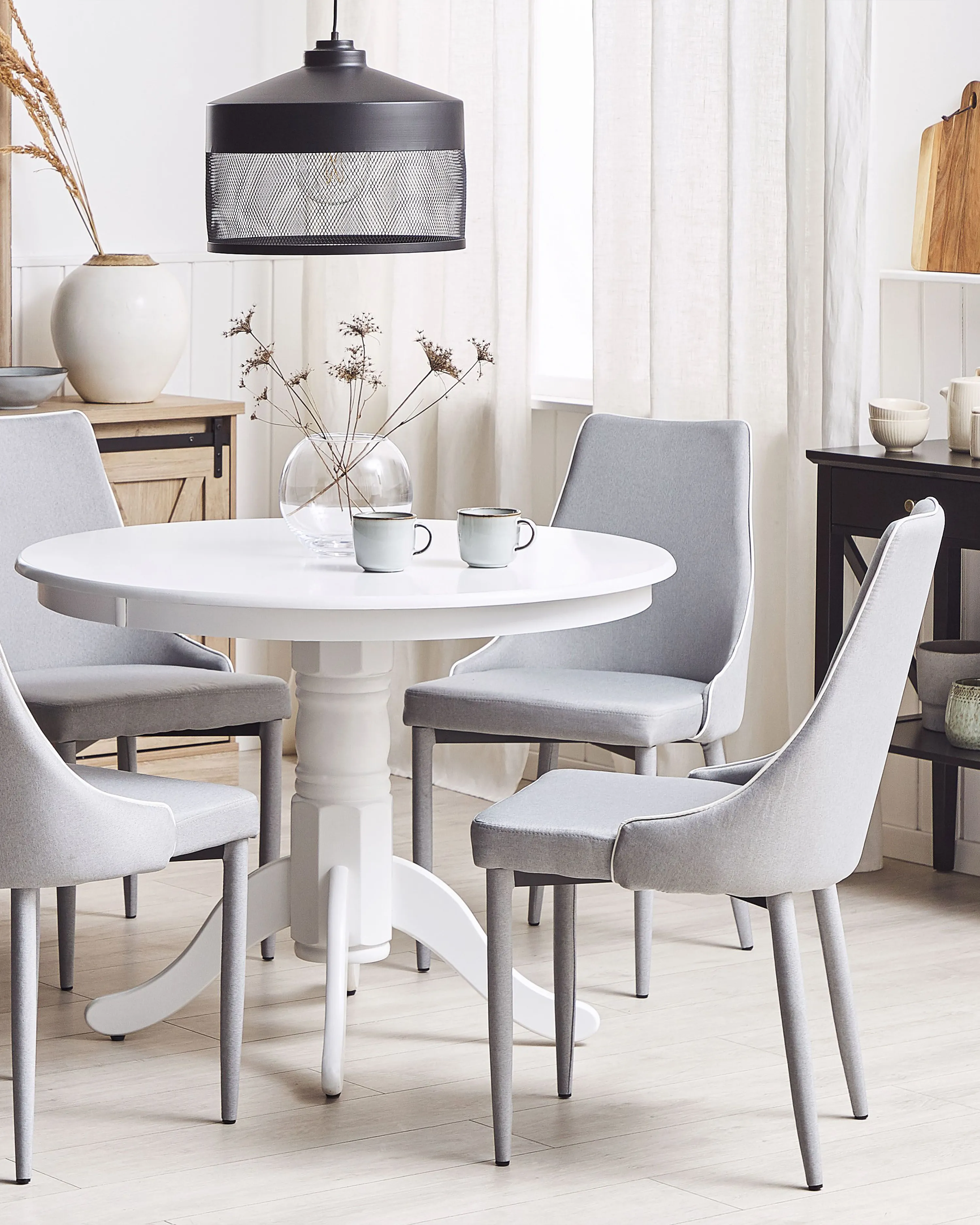 Set van 2 eetkamerstoelen CAMINO Stof Lichtgrijs