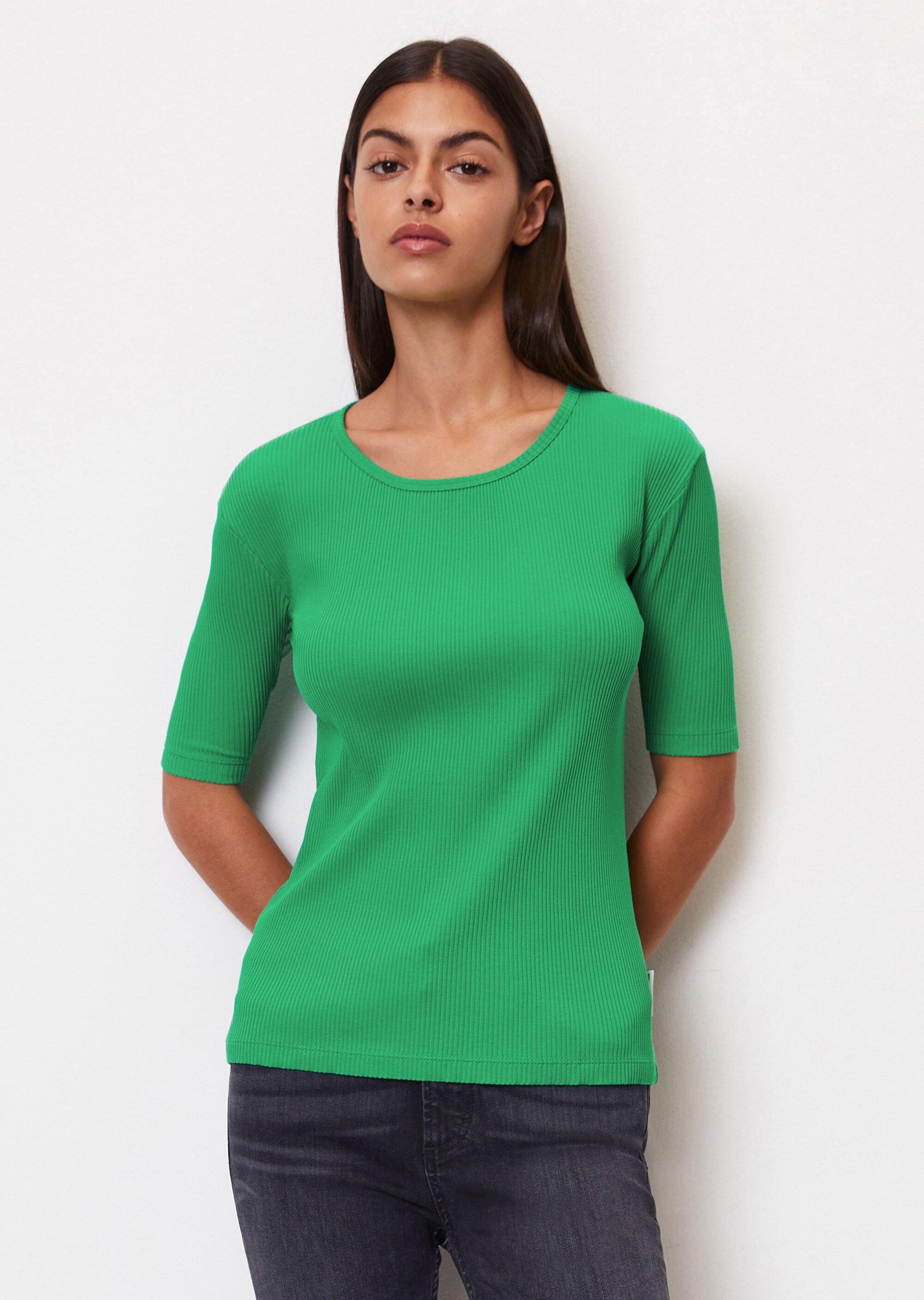 T-Shirt slim aus Ripp-Jersey