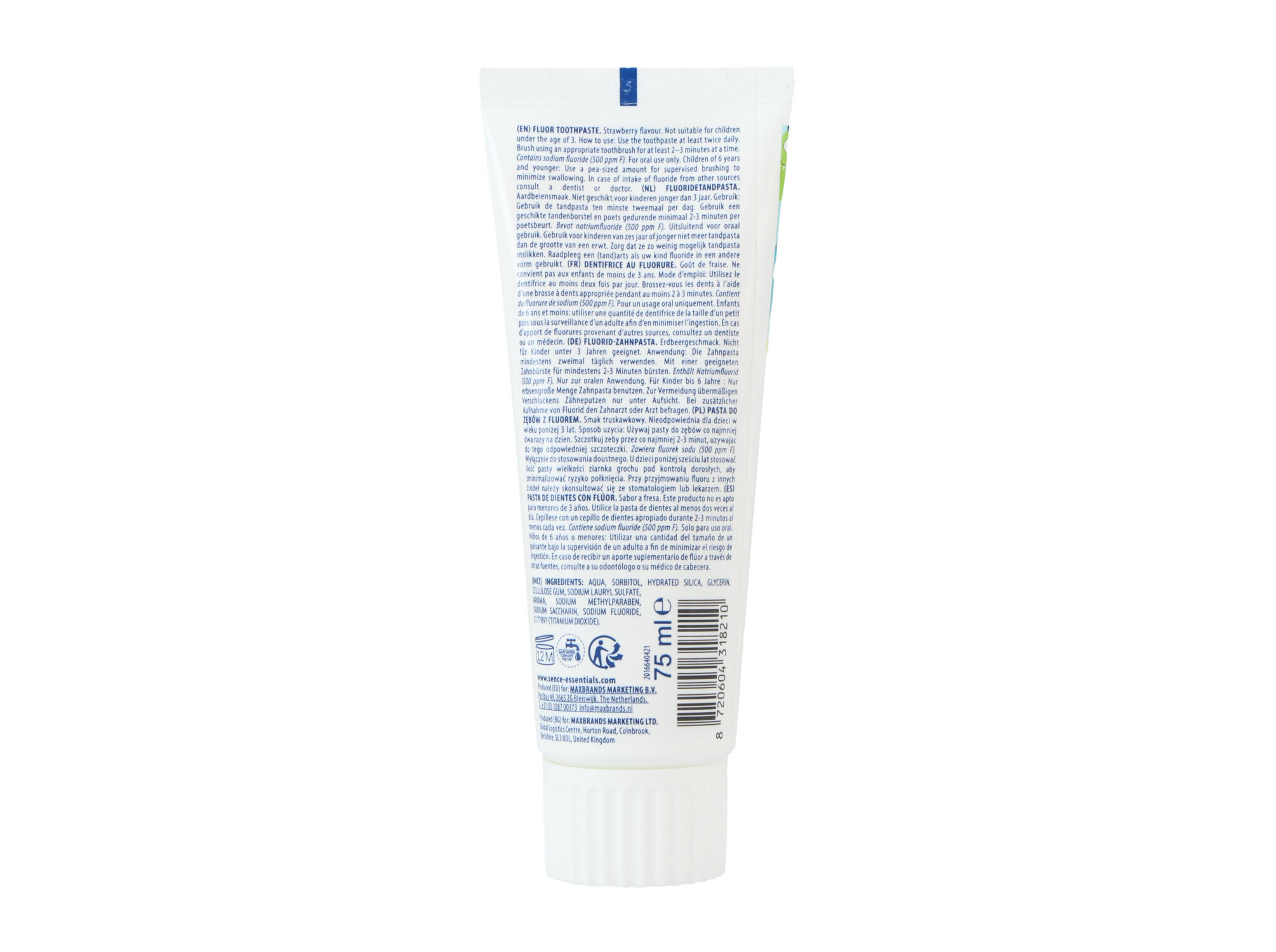 PASTA DENTÍFRICA SENCE CRIANÇA 3-8 ANOS 75ML