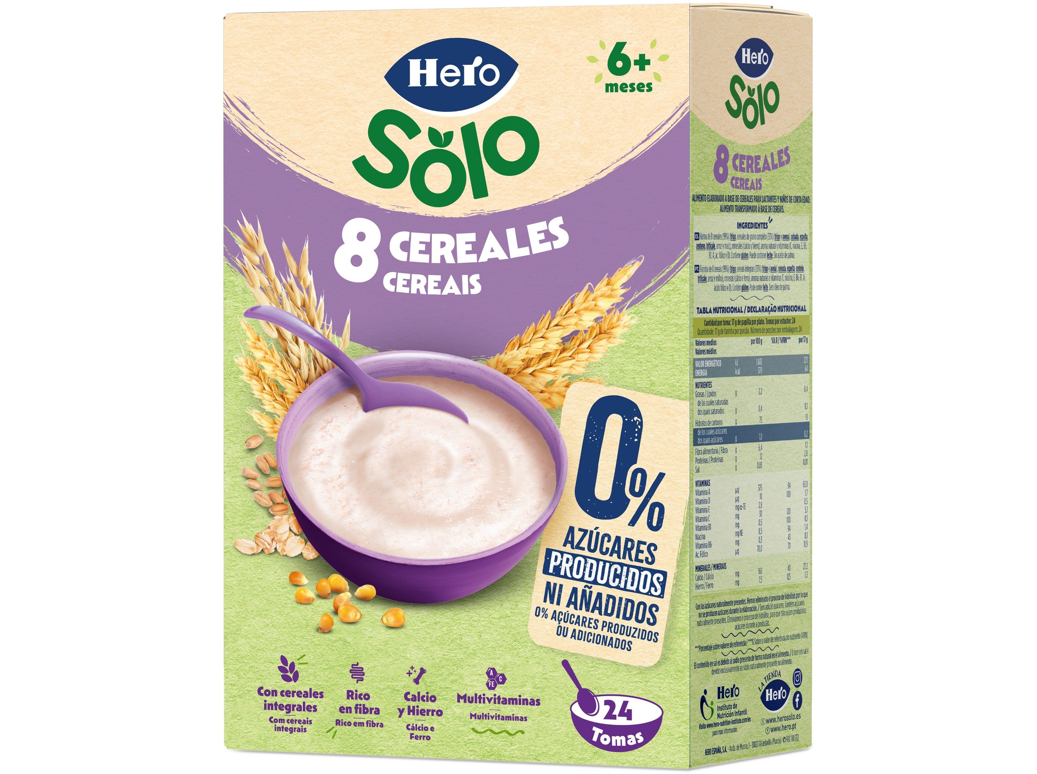 FARINHA NÃO LÁCTEA HERO BABY 8 CEREAIS 340G