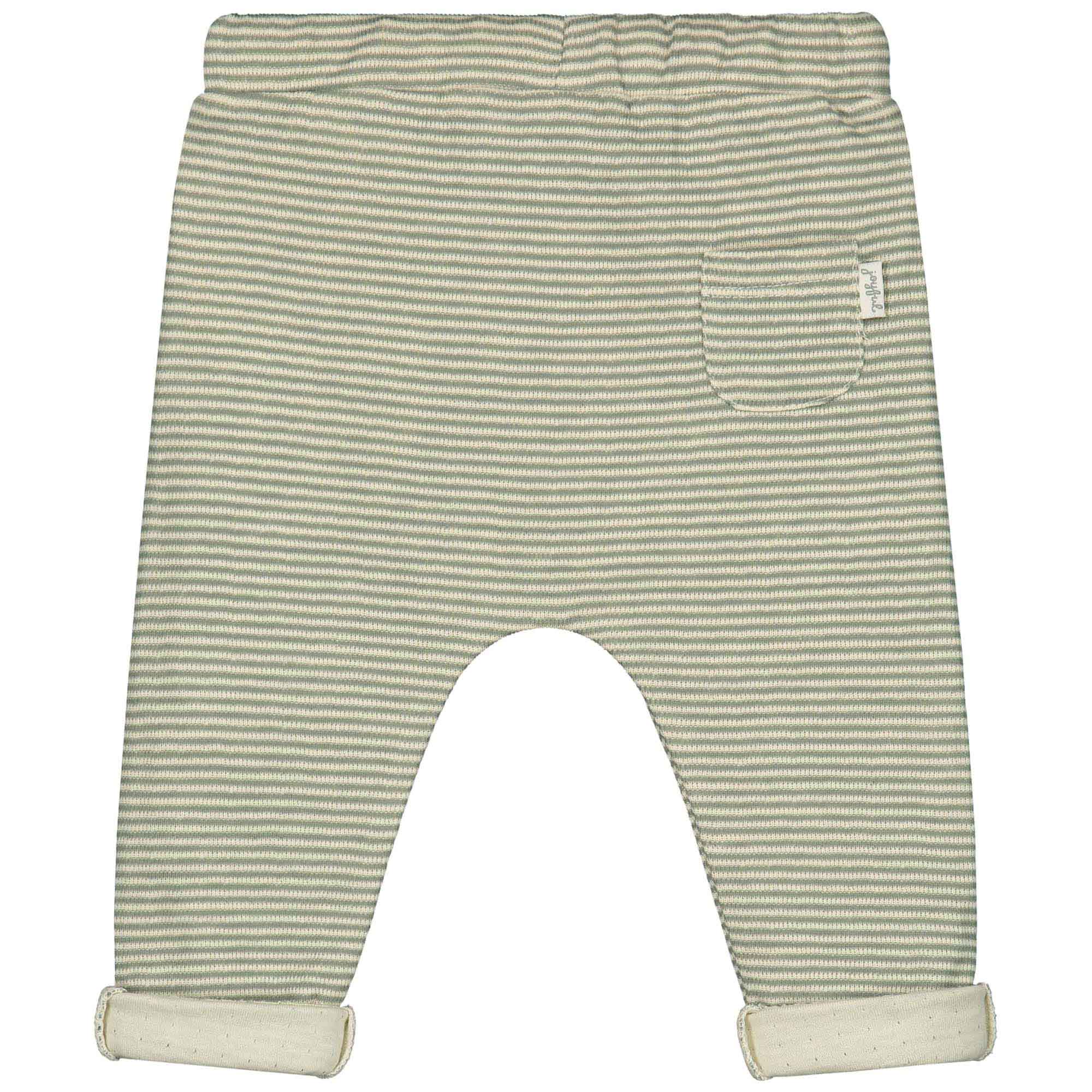 Prénatal newborn broek dubbeldoek  strepen groen