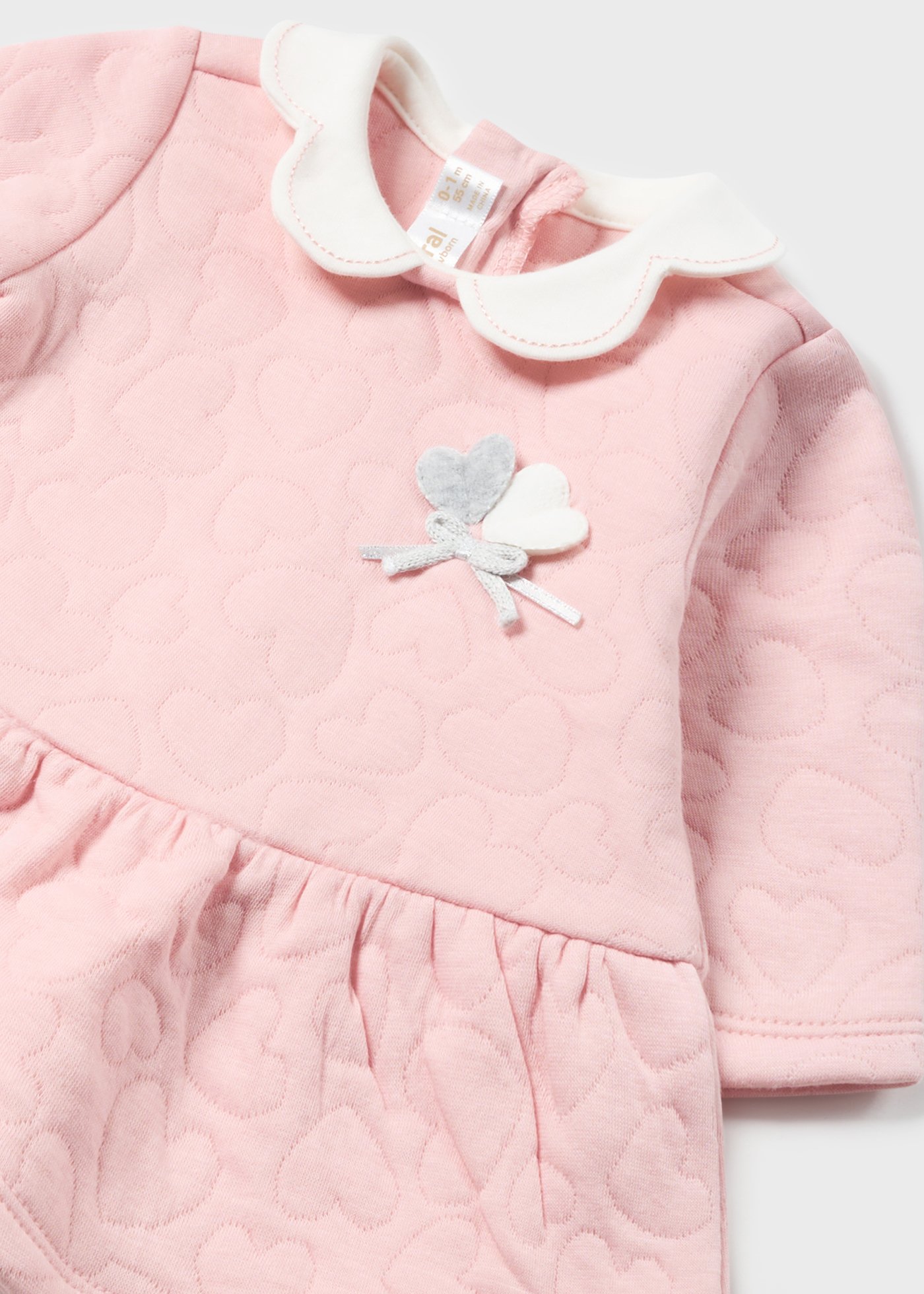 Vestido com efeito acolchoado para recém-nascidos