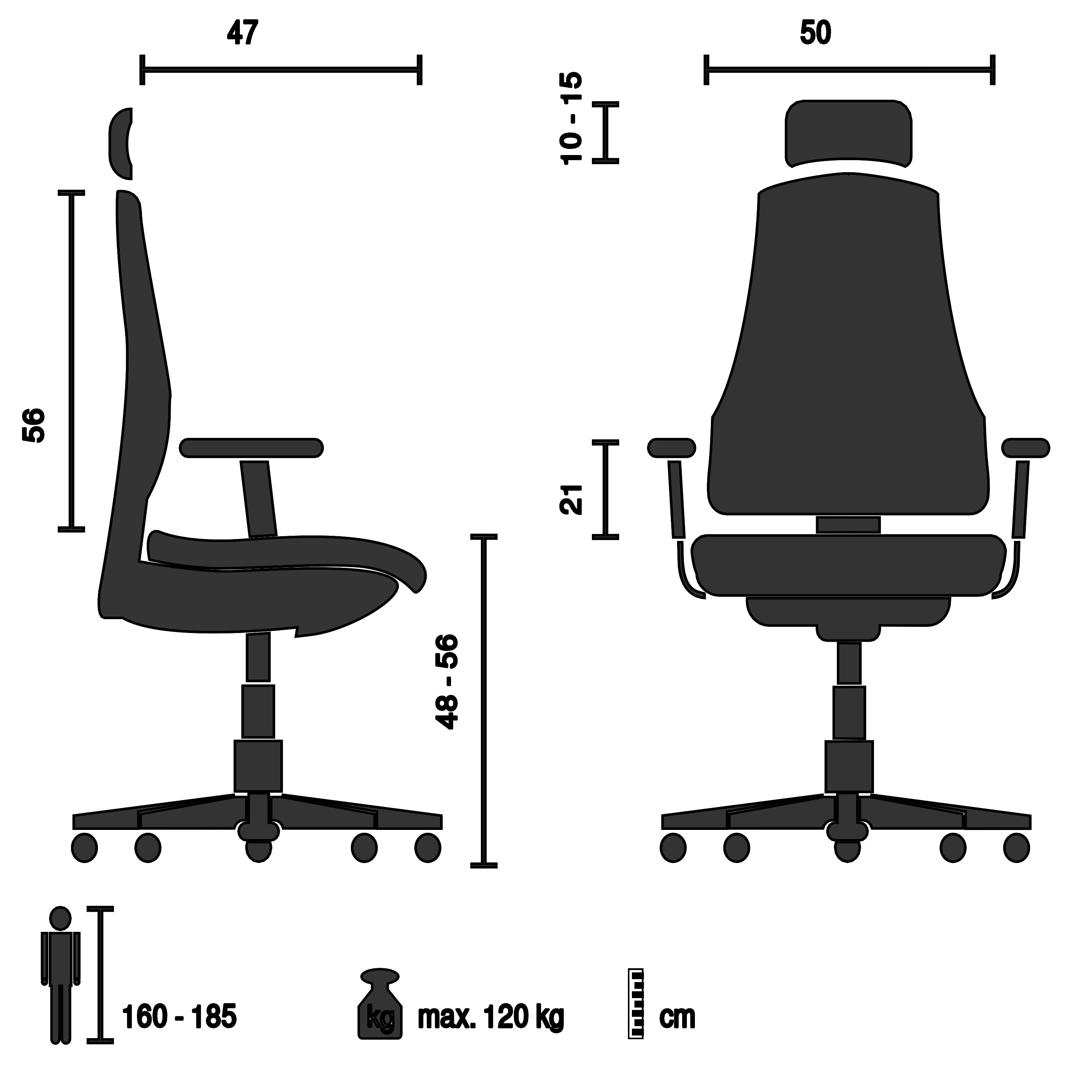 Profi Bürostuhl RI-COVER Stoff/Netzstoff mit Armlehnen (höhenverstellbar) hjh OFFICE