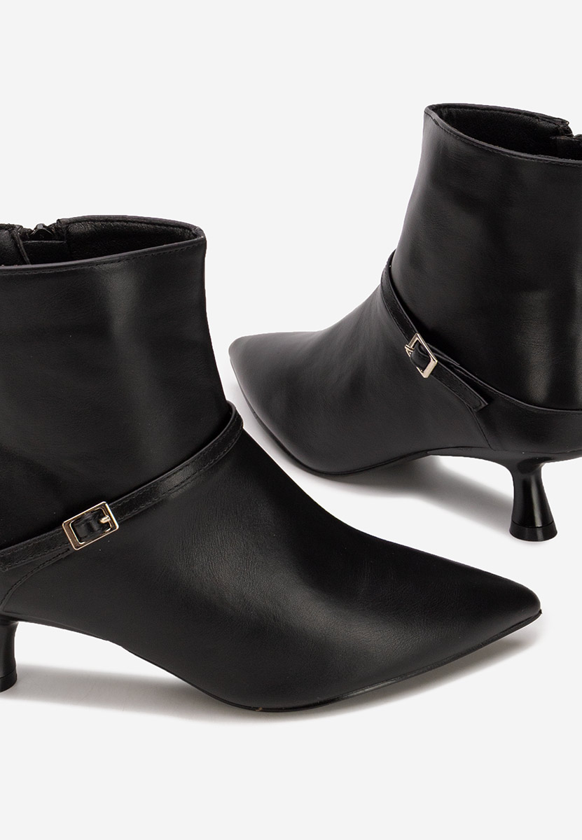 Bottines à talon fin noires Ovoria