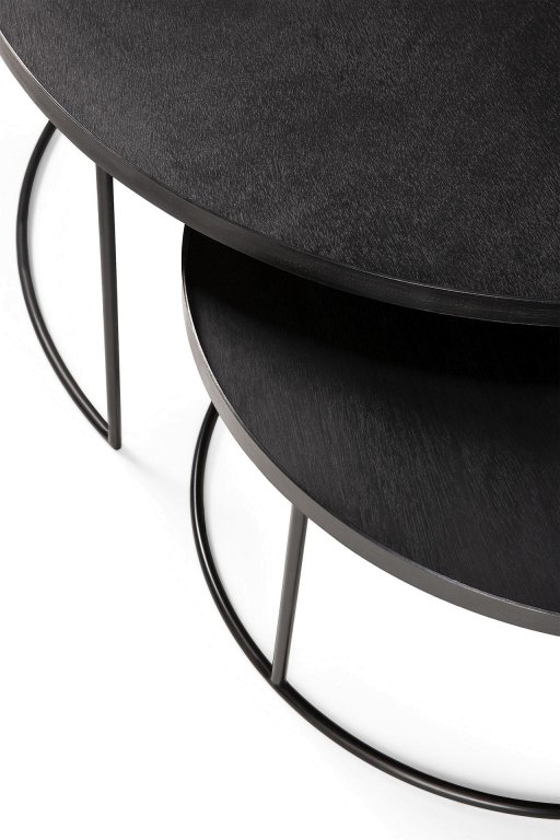 Ethnicraft Tray round salontafel L/XL set van 2