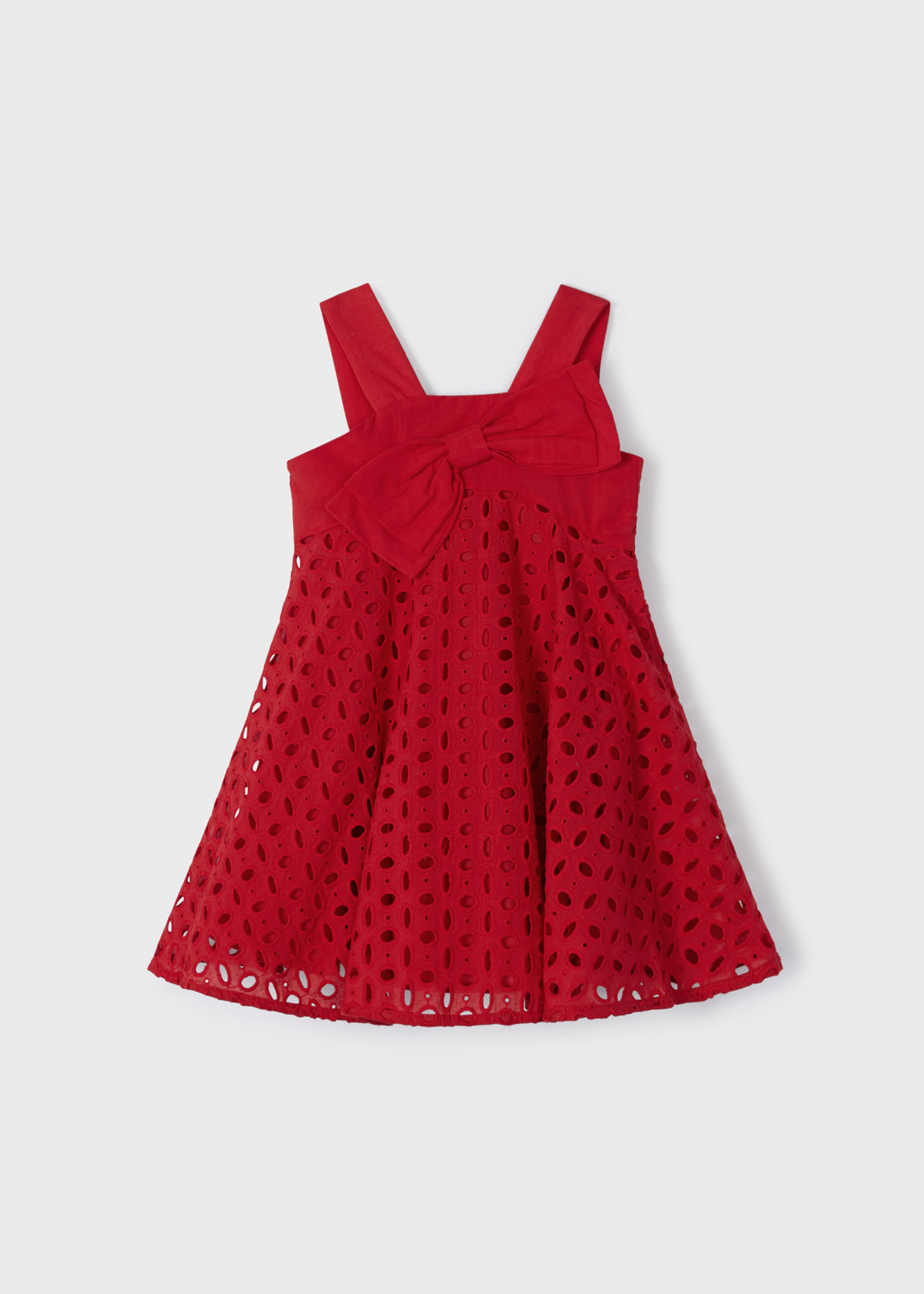Vestido de algodão perfurado para meninas