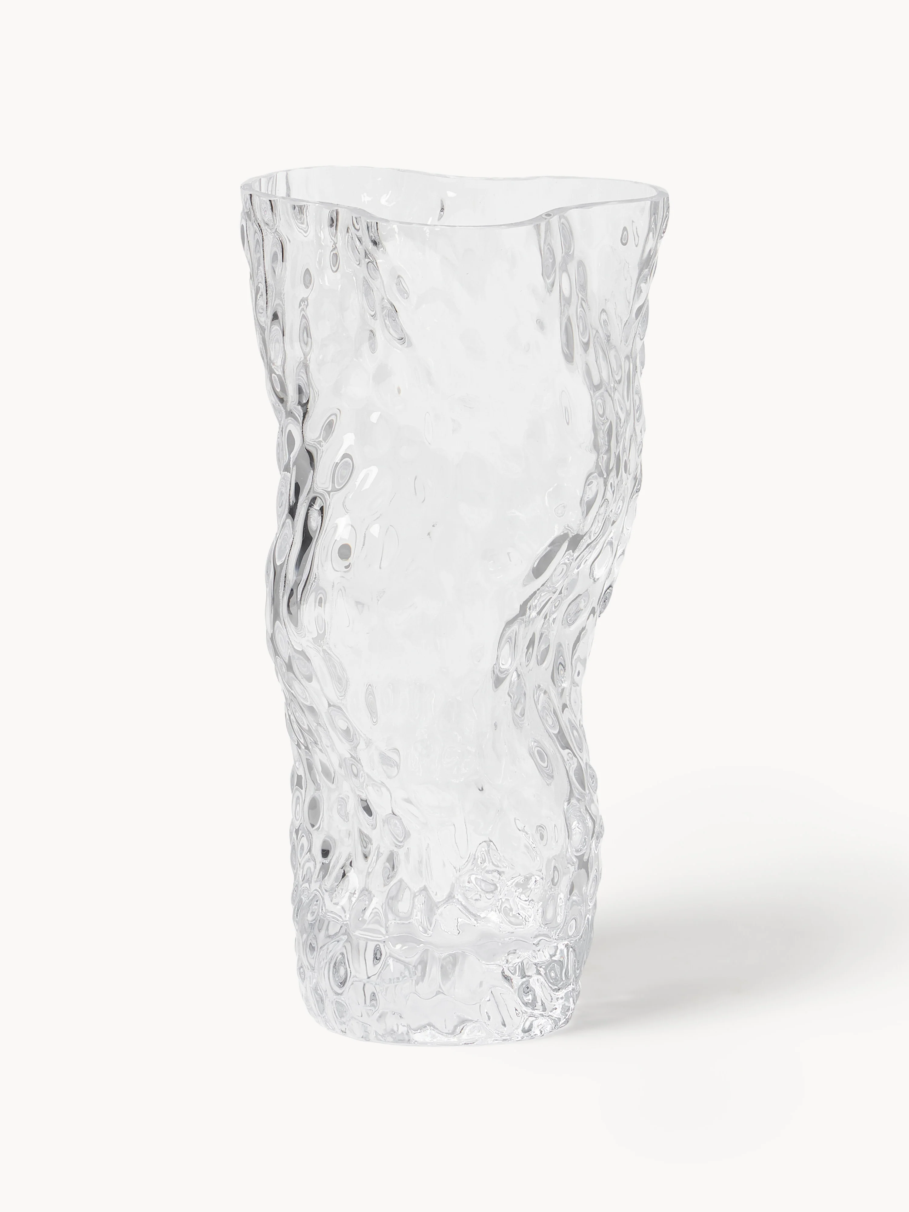 Mondgeblazen glazen vaas Ostrea Rock, H 30 cm