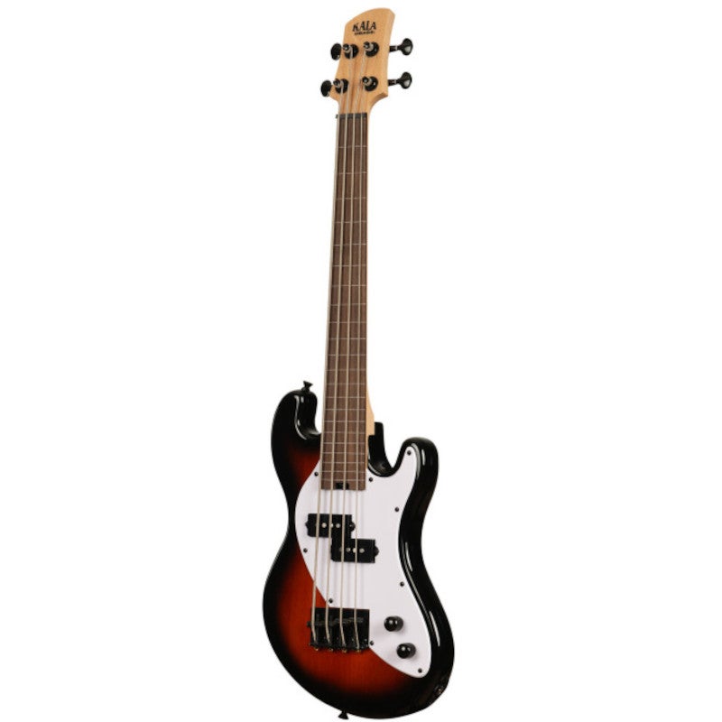 Kala Solid Body 4-String Fretless U-Bass Tobacco Burst fretloze elektrische basgitaar met gigbag