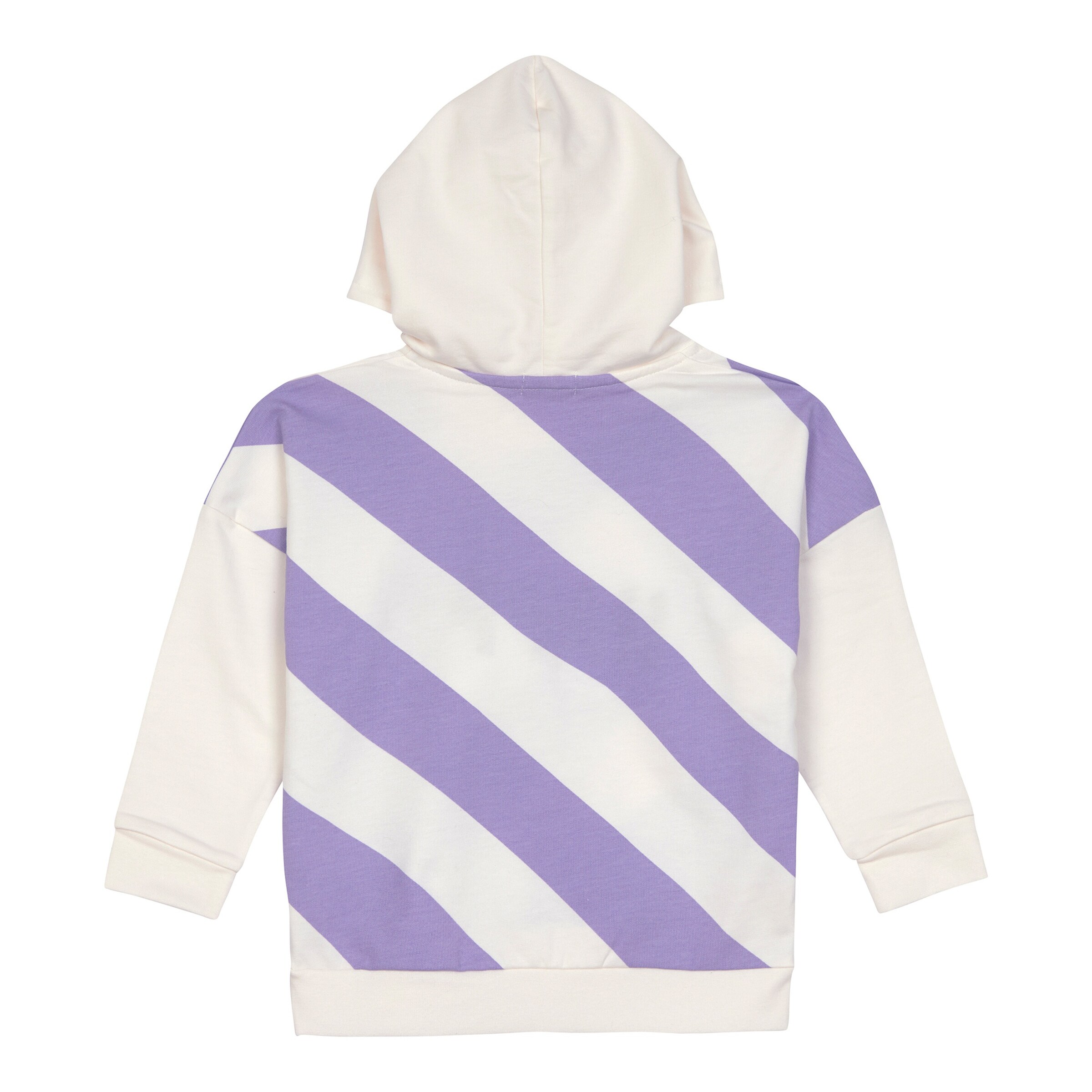 Lässig Sweatshirt mit Kapuze Streifen Happy Little Gang natur/lila