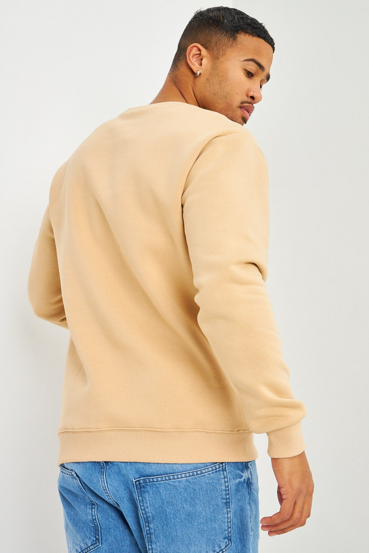 Sweat beige col rond