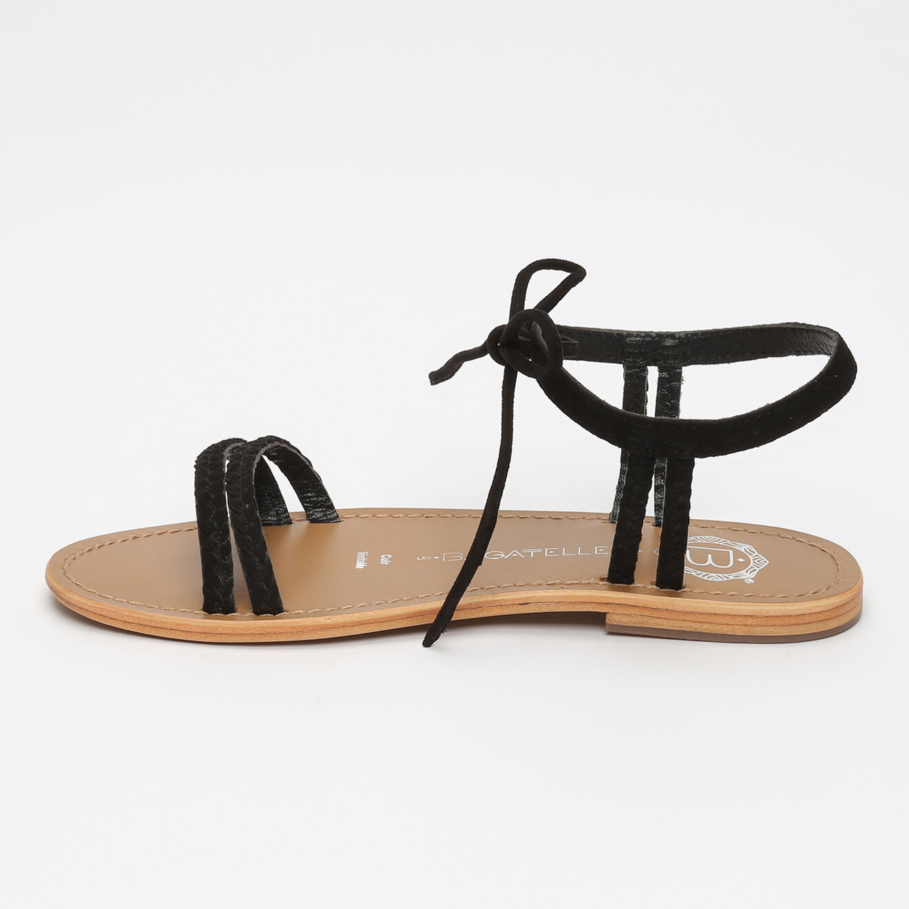 Les Bagatelles Sandales en Cuir Magnolia noir/marron