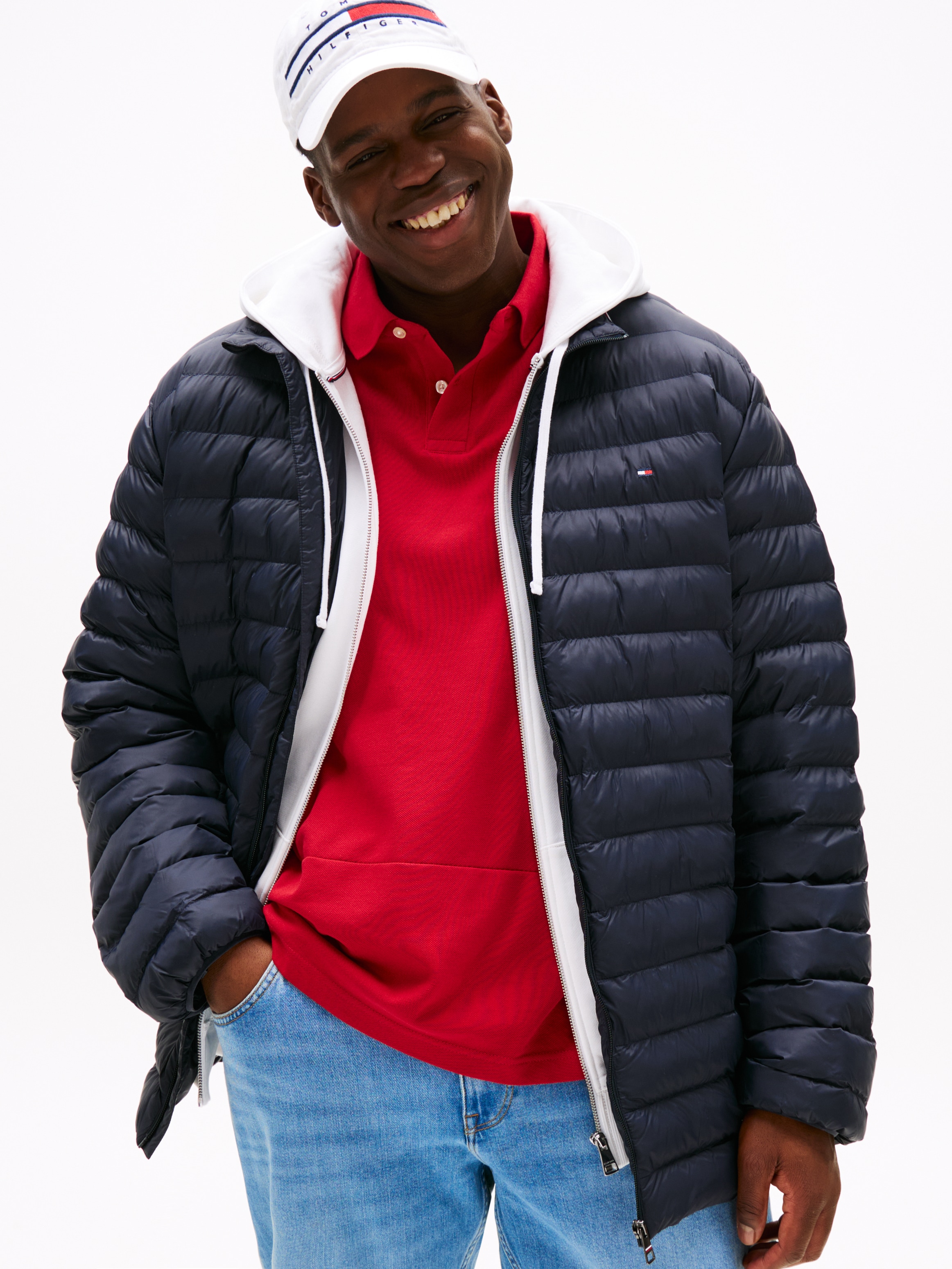Tommy Hilfiger Big & Tall Steppjacke »BT-CORE PACKABLE RECYCLED JKT-B« ohne Kapuze Daunenjacke, Übergangsjacke Grosse Grössen