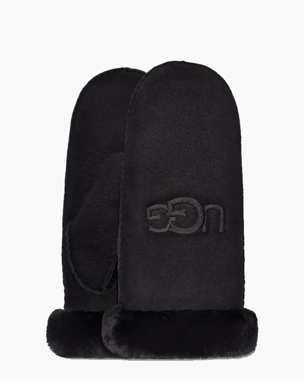 UGG Sheepskin Embroider Mitten Black Dameshandschoenen