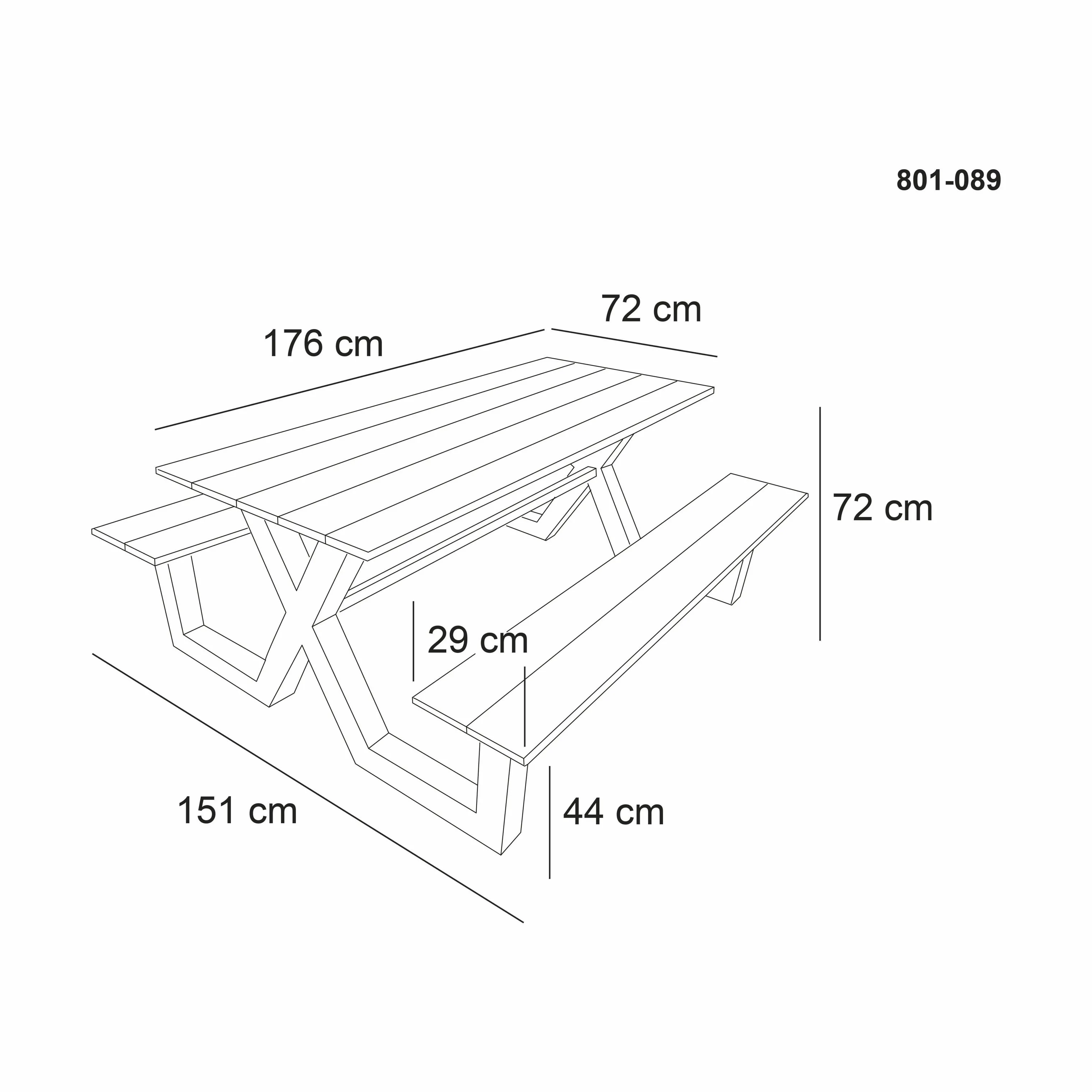 HORTUS X-model Bord-/bænksæt