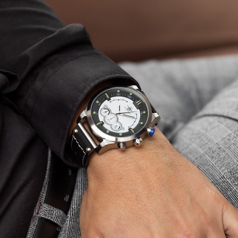 Montre Homme M. JOHN bracelet Cuir Noir