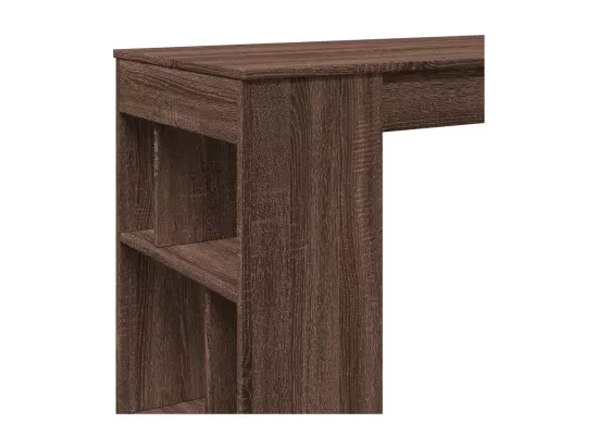 Table de bar avec étagères chêne marron bois d'ingénierie