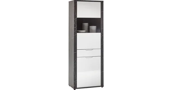 Vitrine Kos MDF Marmor schwarz 68 x 189 x 40 cm