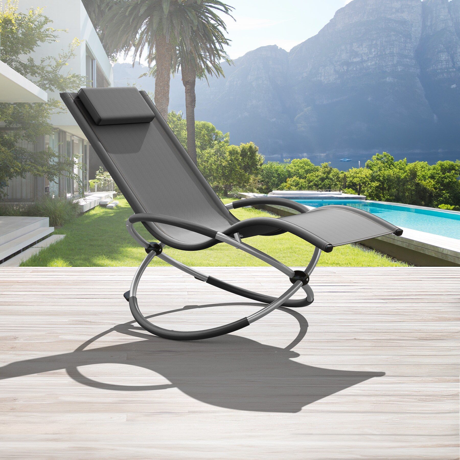 tectake® Sonnenliege, mit Textilene, Belastbarkeit 150 kg, 150 x 73 x 93 cm