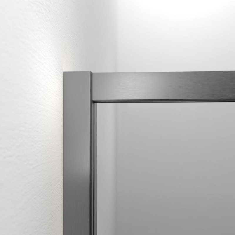 Sealskin Contour schuifdeur met zijwand 140x90x200 cm, 6 mm helder veiligheidsglas met antikalklaag mat grijs