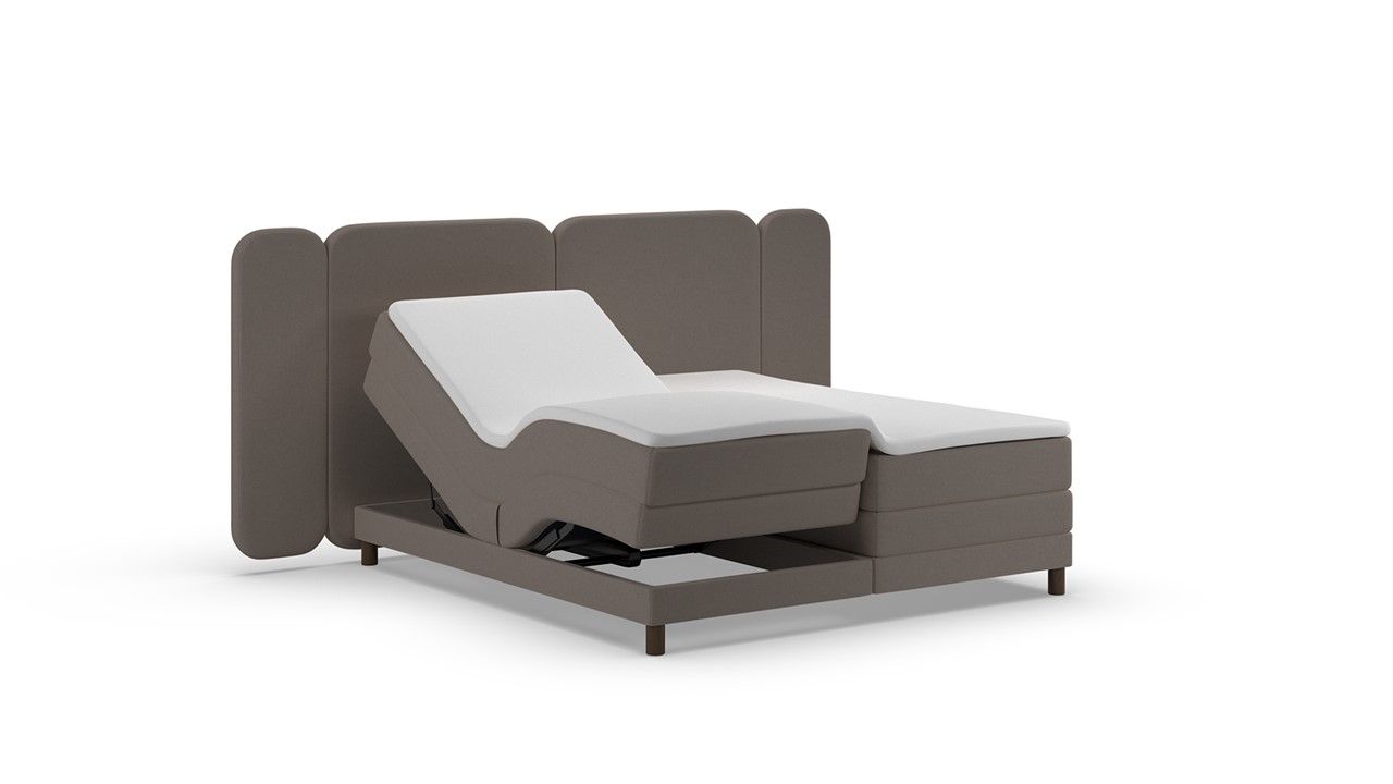 Elektrische boxspring Ridge - Wool look dark grey