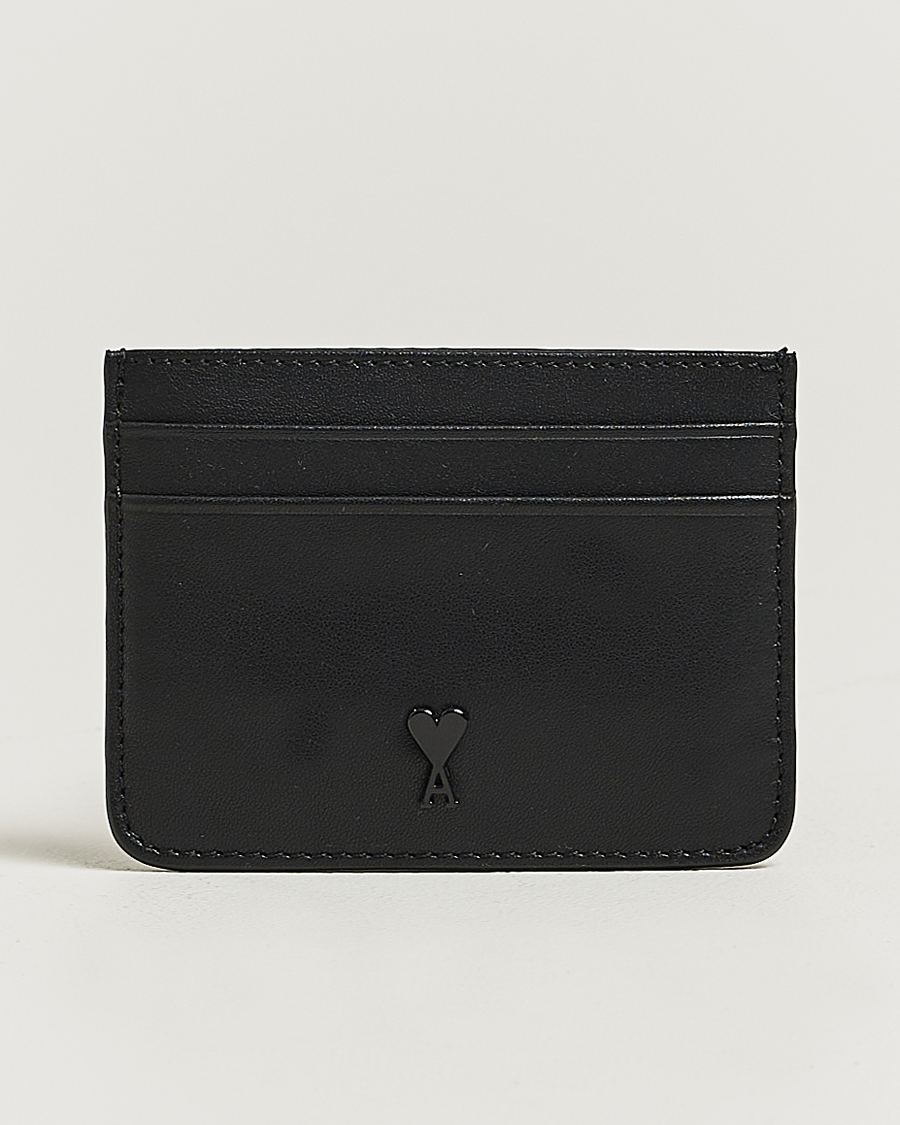 AMI Tonal Heart Logo Card Holder Black