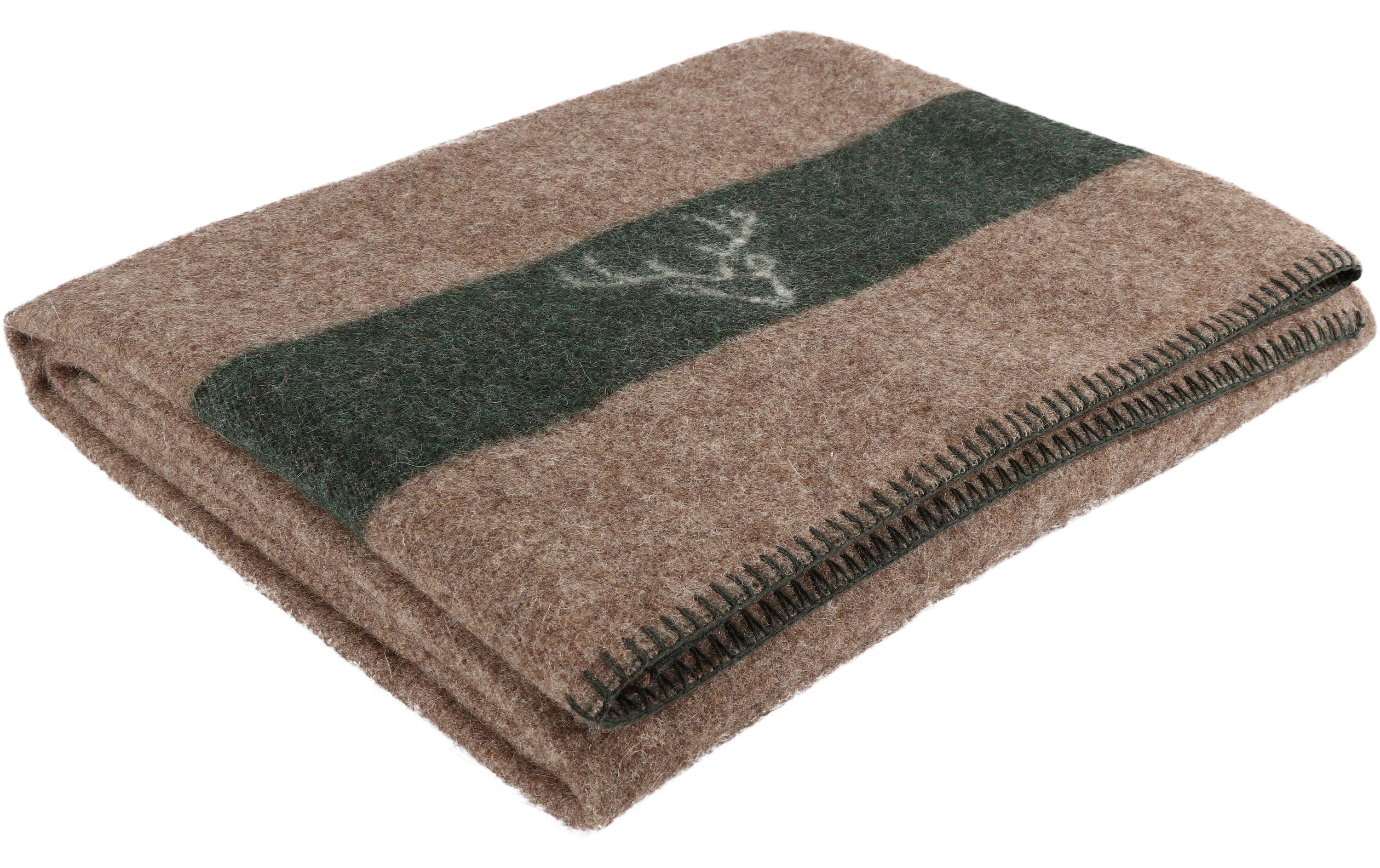 Decke Hirsch 140 x 200 cm, Braun/Grün<br>Armeedecke