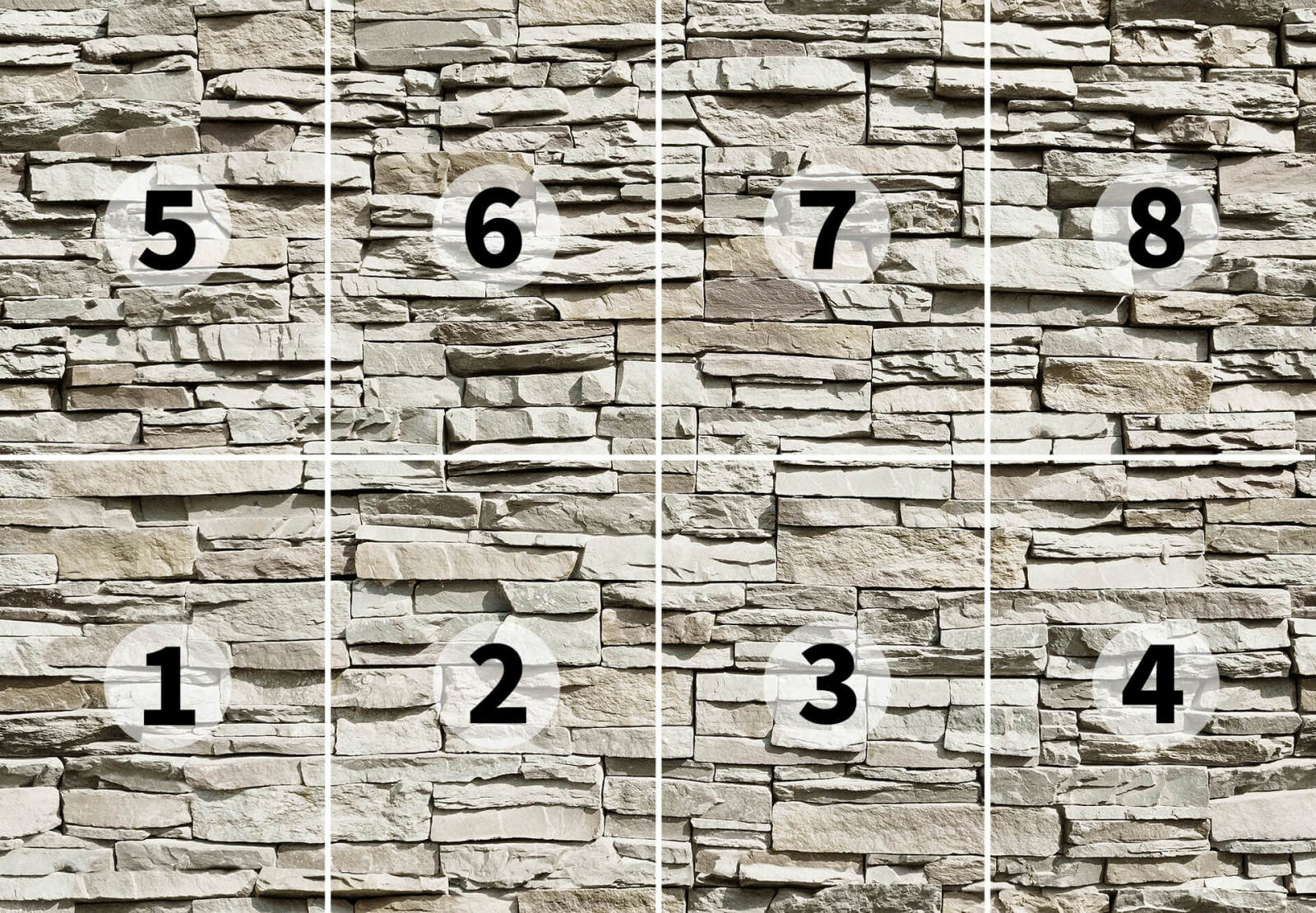 Fototapete DESIGNWALLS 2.0 - grau - Steinmauer - 2,5 Meter