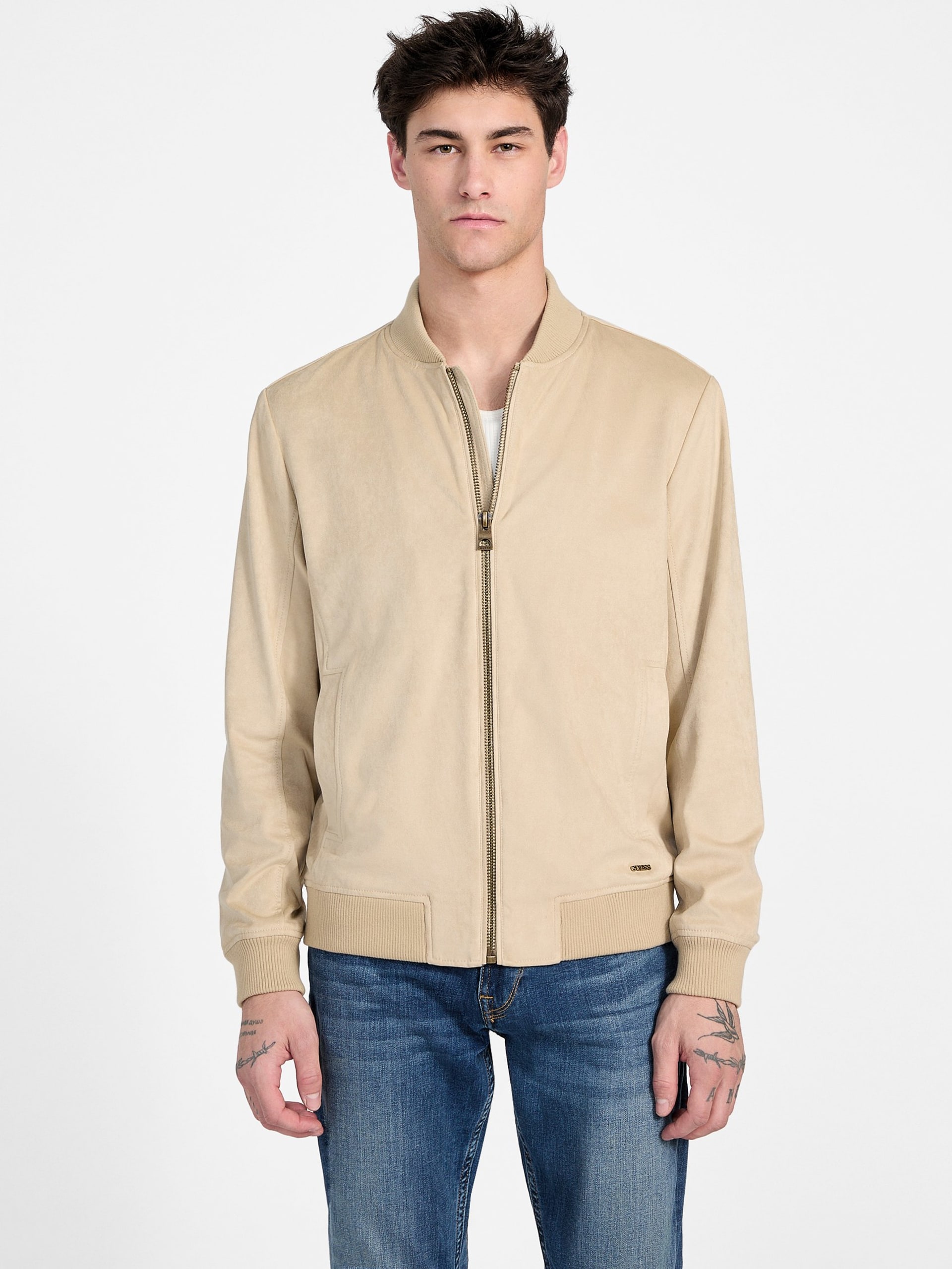 Jaqueta de voo ecológica em camurça sintética