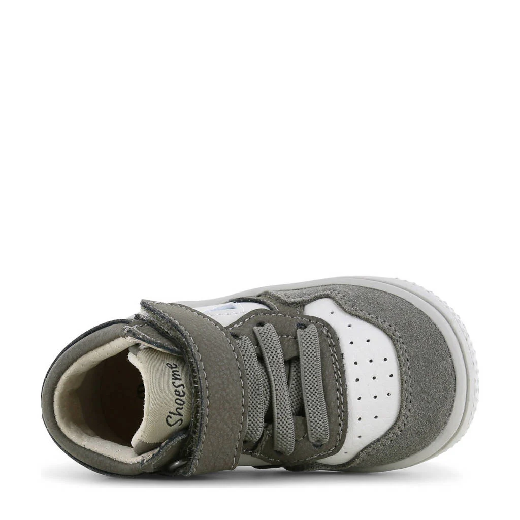 Shoesme leren sneakers grijs/wit