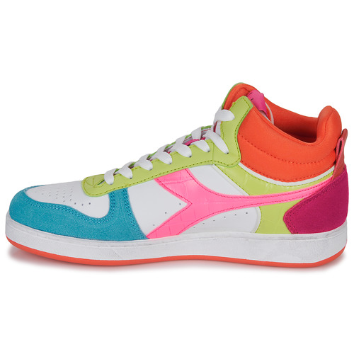 Diadora - MAGIC BASKET DEMI CROCO WN - Blanc / Multicolore