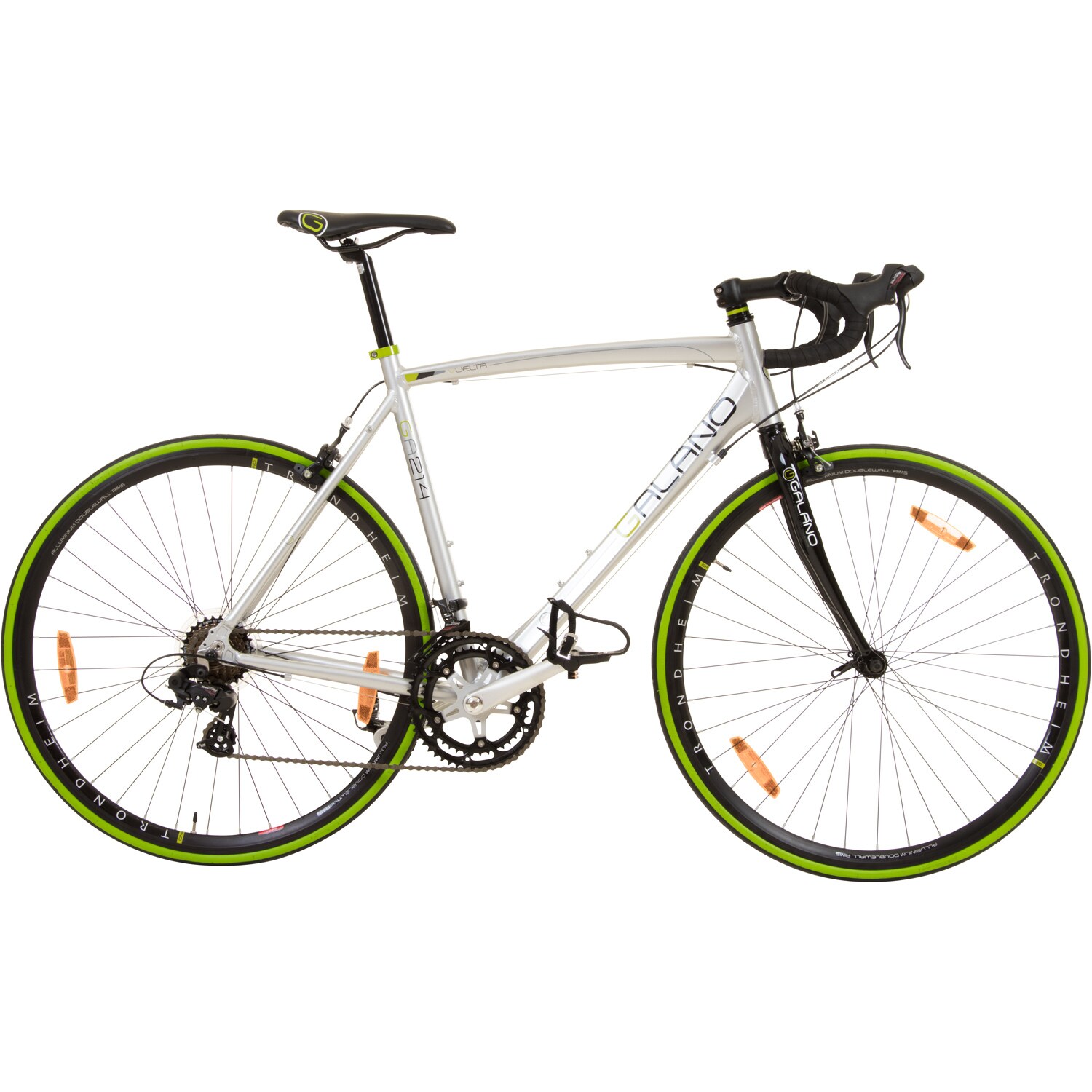 Galano Vuelta STI Rennrad 28 Zoll Damen Herren ab 150 cm Fahrrad Fitnessrad 14 Gänge grau/grün 62 cm