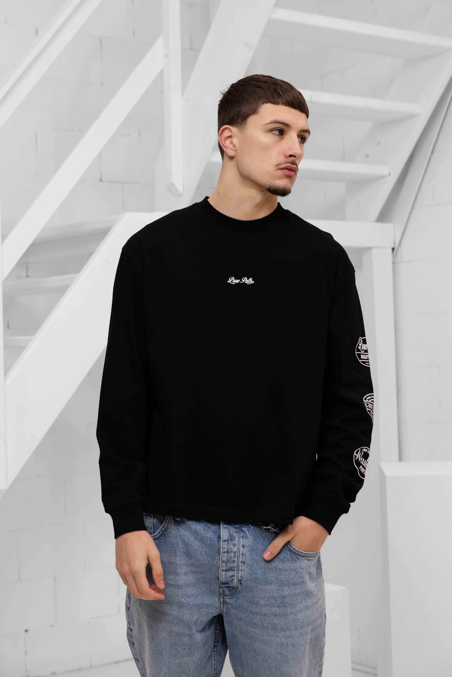 Pure Path Wasteland Patches Longsleeve T-Shirt Heren Zwart