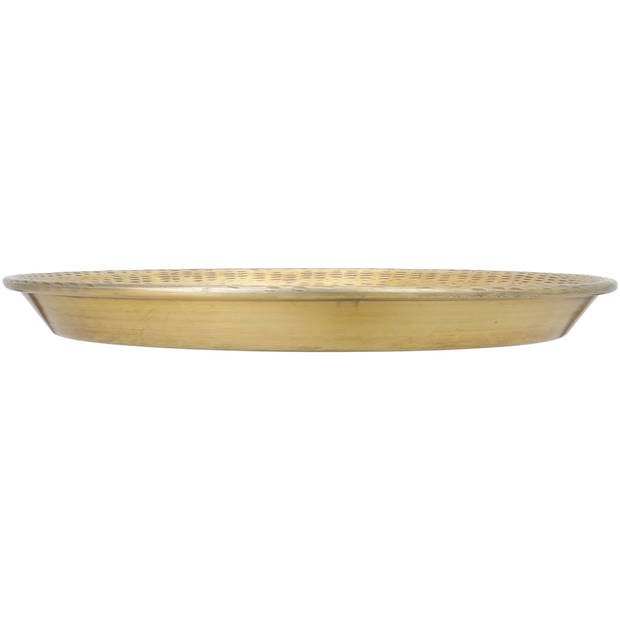 Blokker kaarsenplateau metaal - Goud Ø36cm