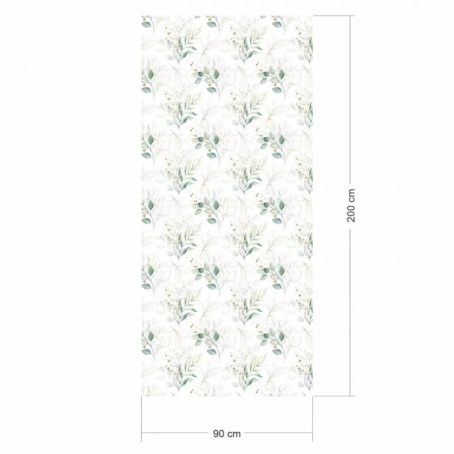 Nikima Klebefolie KF-05 selbstklebende Folie – Floral weißgrüngold Klebefolie bunt