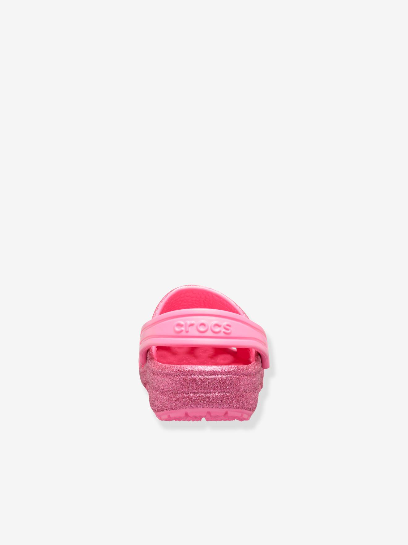 Tamancos infantis Crocs™ Classic Glitter Clog T tamanho médio rosa liso