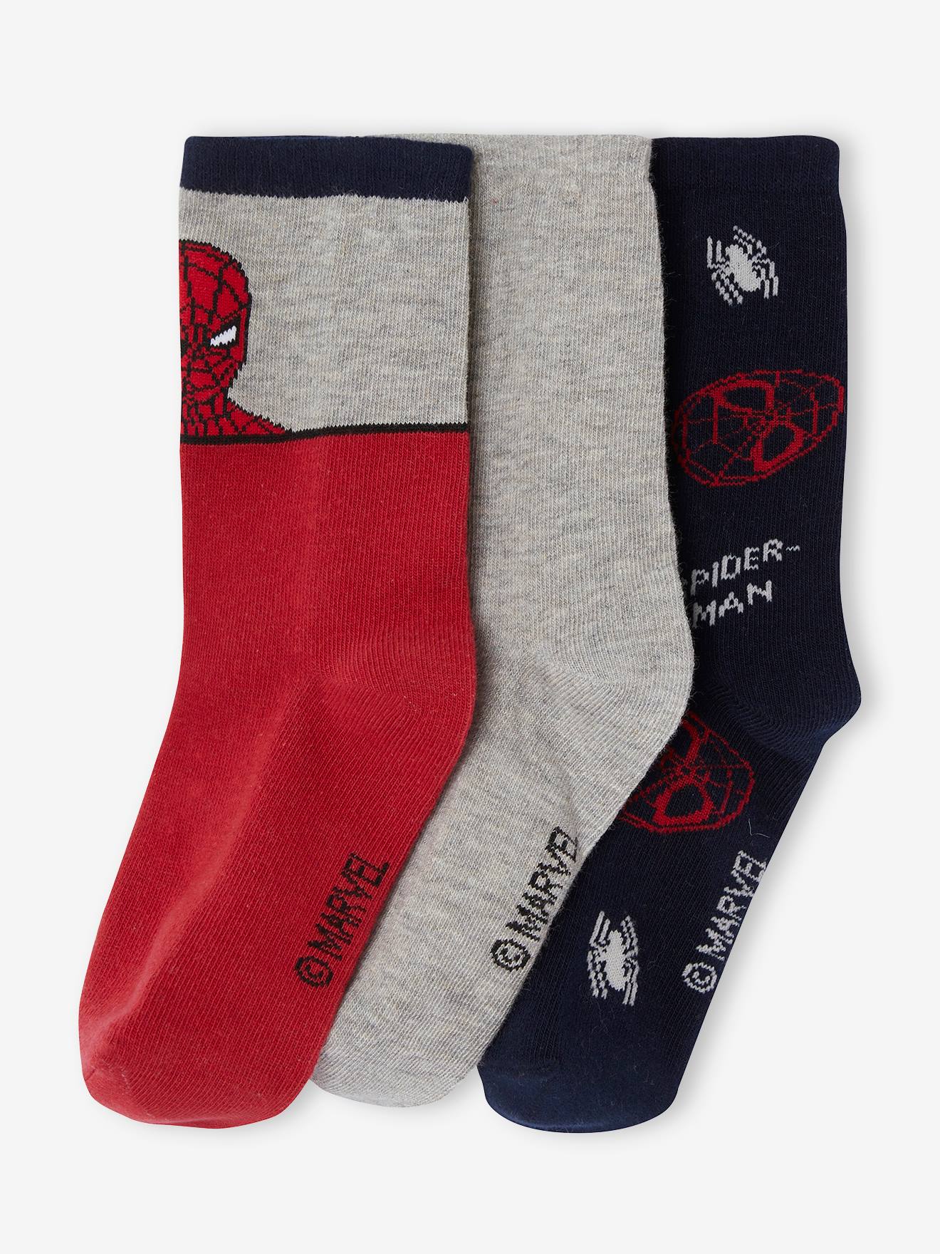 Pacote com 3 pares de meias Marvel® Homem-Aranha para meninos, vermelhas