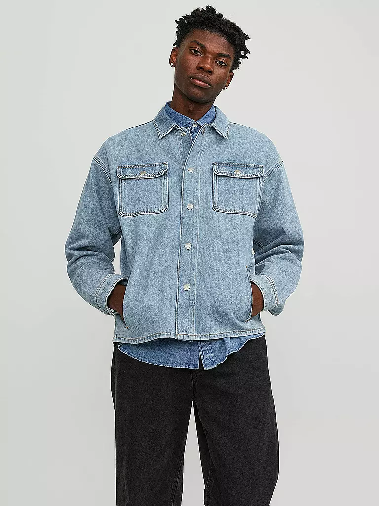 JACK & JONES Overshirt JJICHASE JJOVERSHIRT hellblau