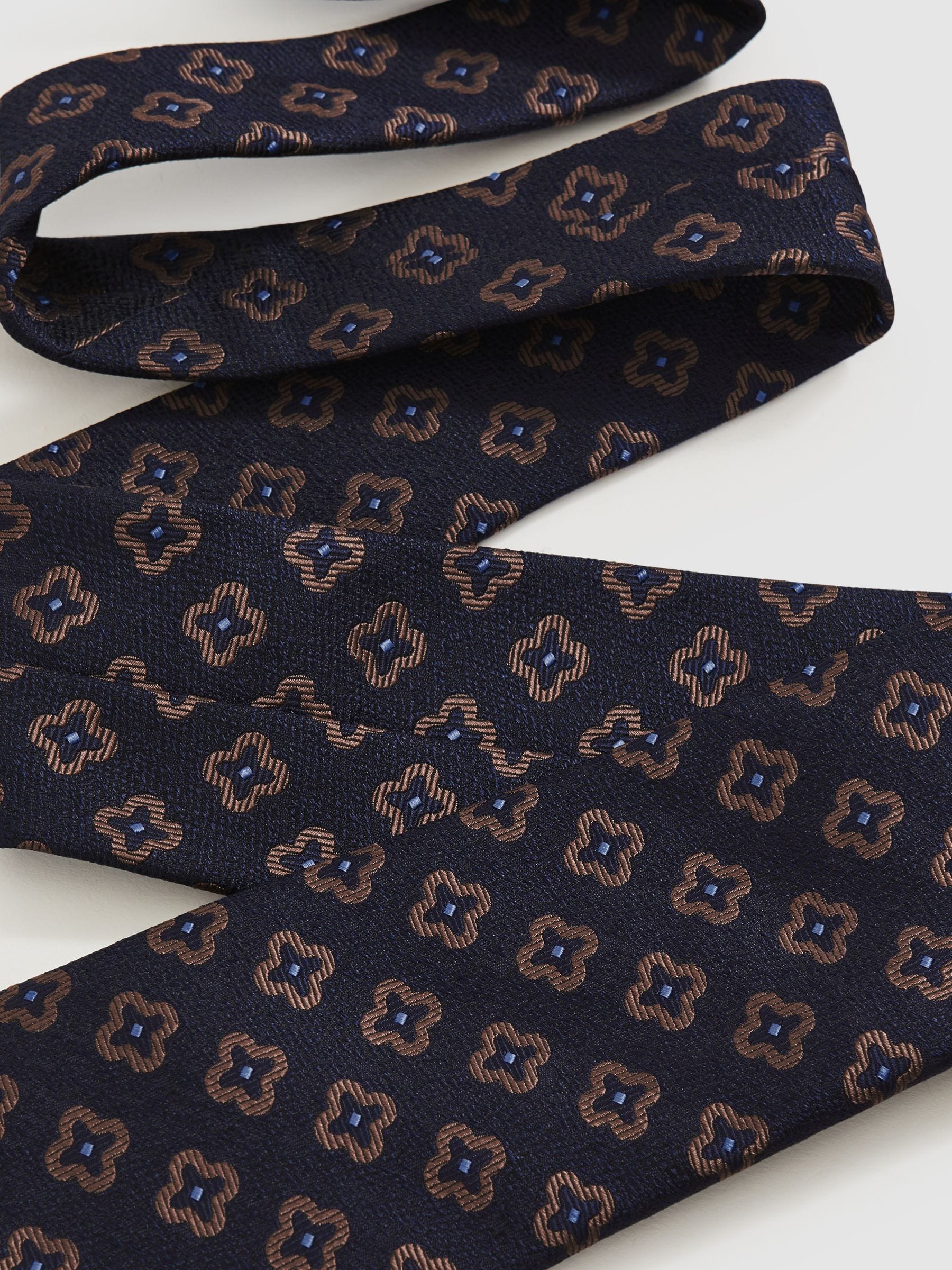 Reiss Omero Silk-Wool Floral-Medallion Tie