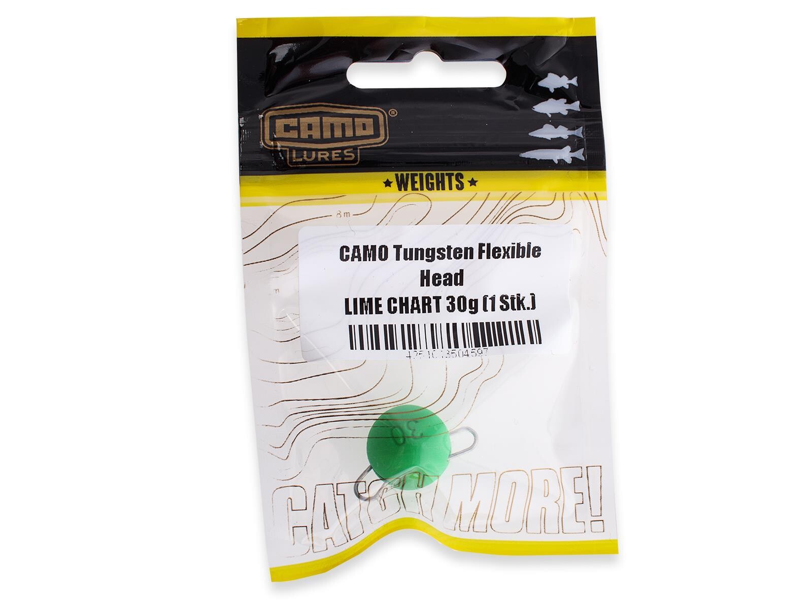 CAMO Tungsten Flexible Head - LIME CHART 7g (2 Stk.)